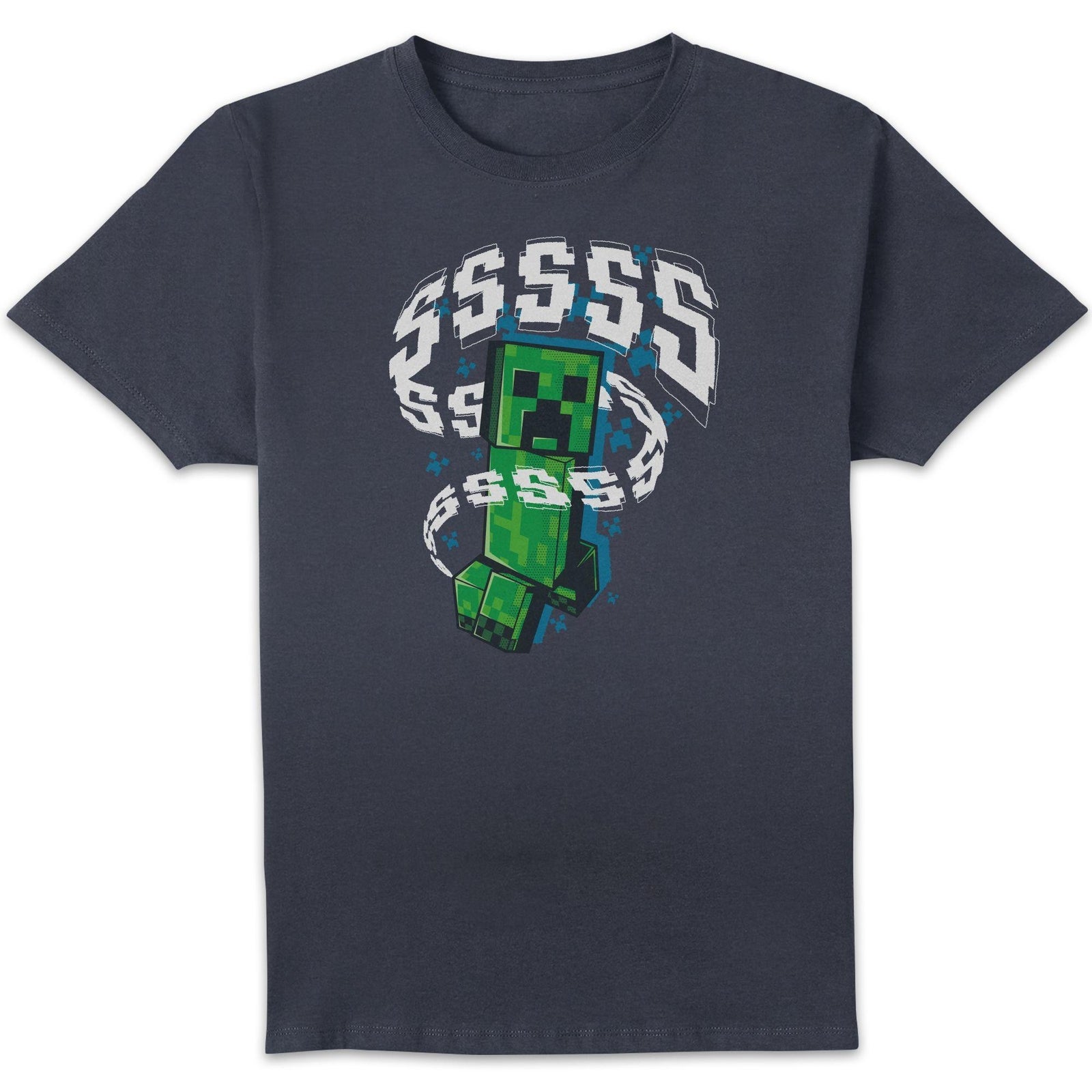 Minecraft Creepersss Unisex T-Shirt - Navy - M