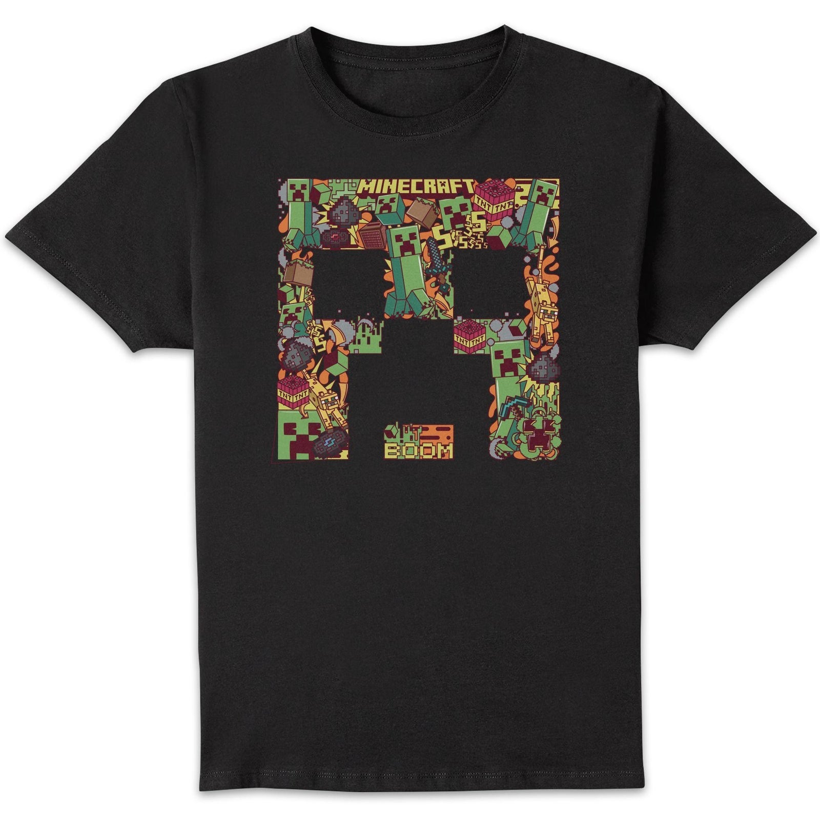 Minecraft Face Unisex T-Shirt - Black - 3XL