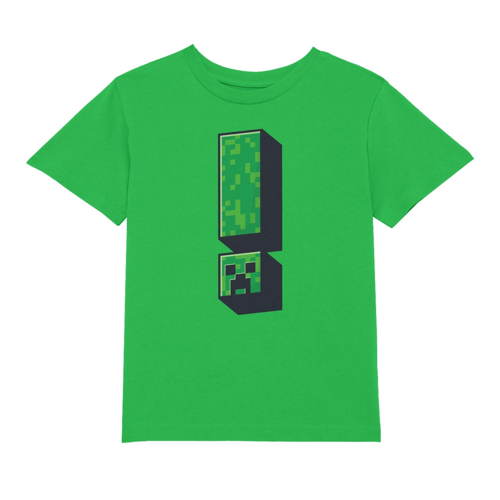Minecraft Creeper Exclamation Kids' T-Shirt - Kelly Green - 3-4 Years
