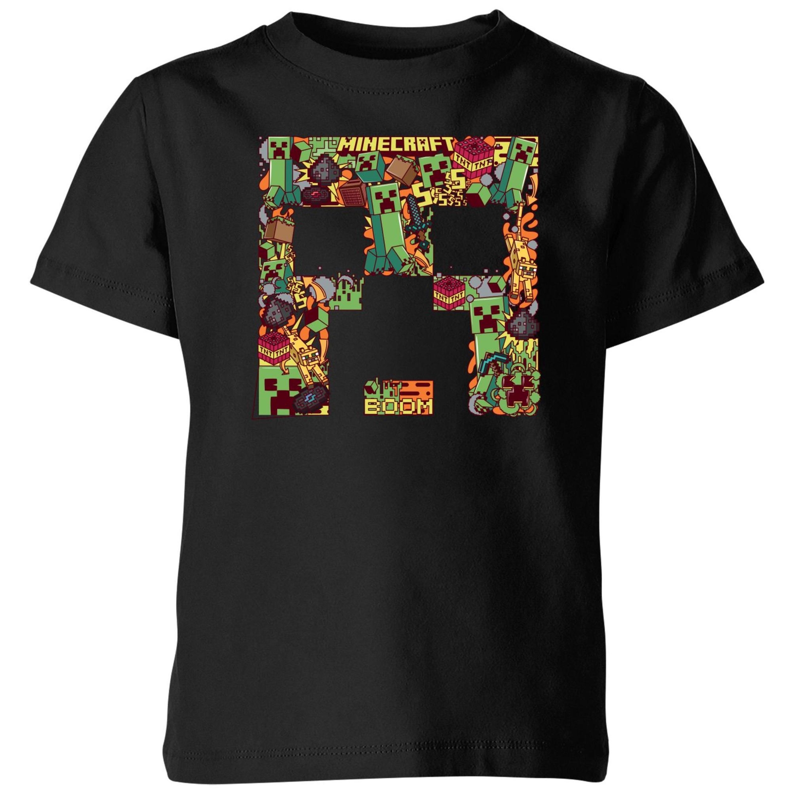 Minecraft Face Kids' T-Shirt - Black - 3-4 Years
