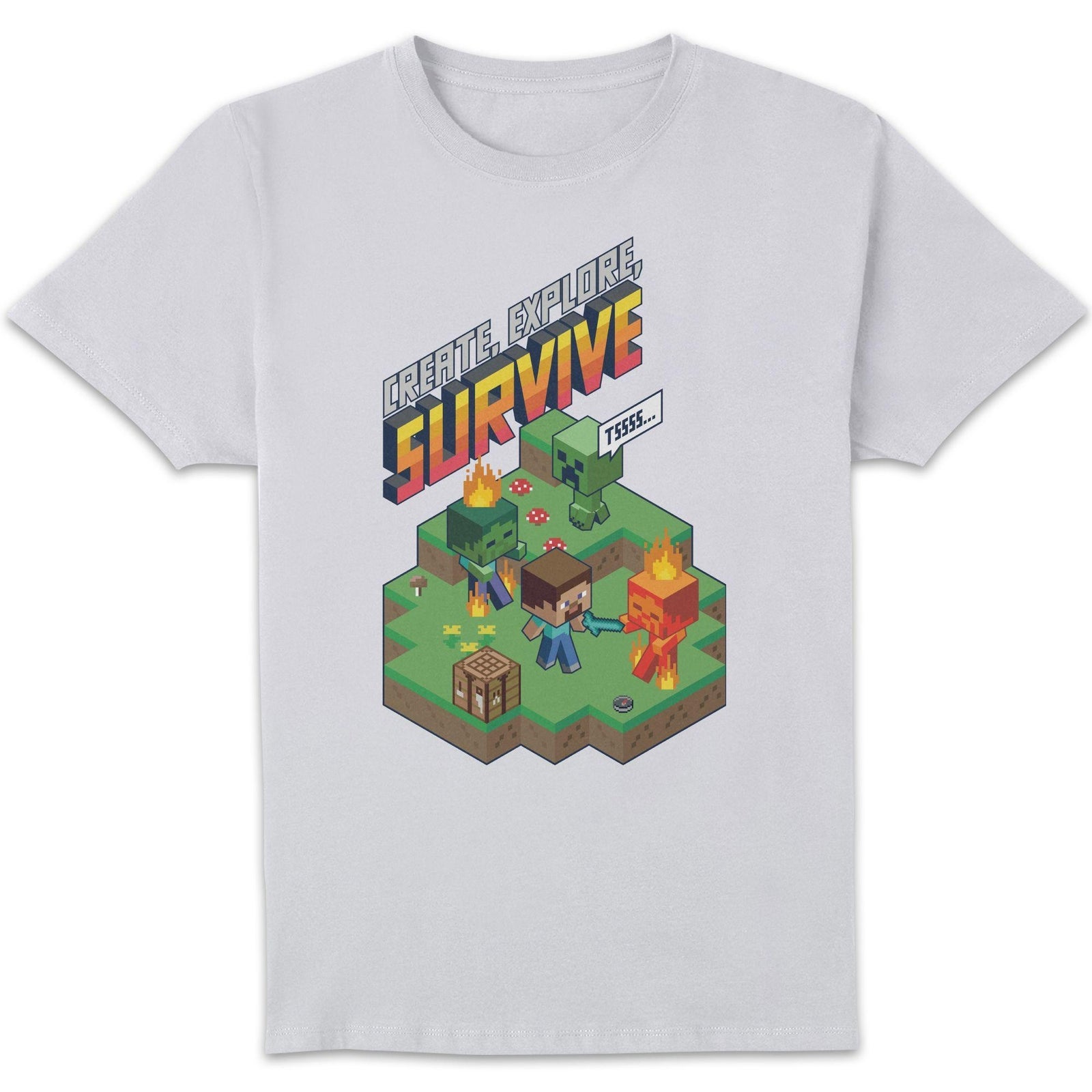 Minecraft Scene Unisex T-Shirt - White - 4XL