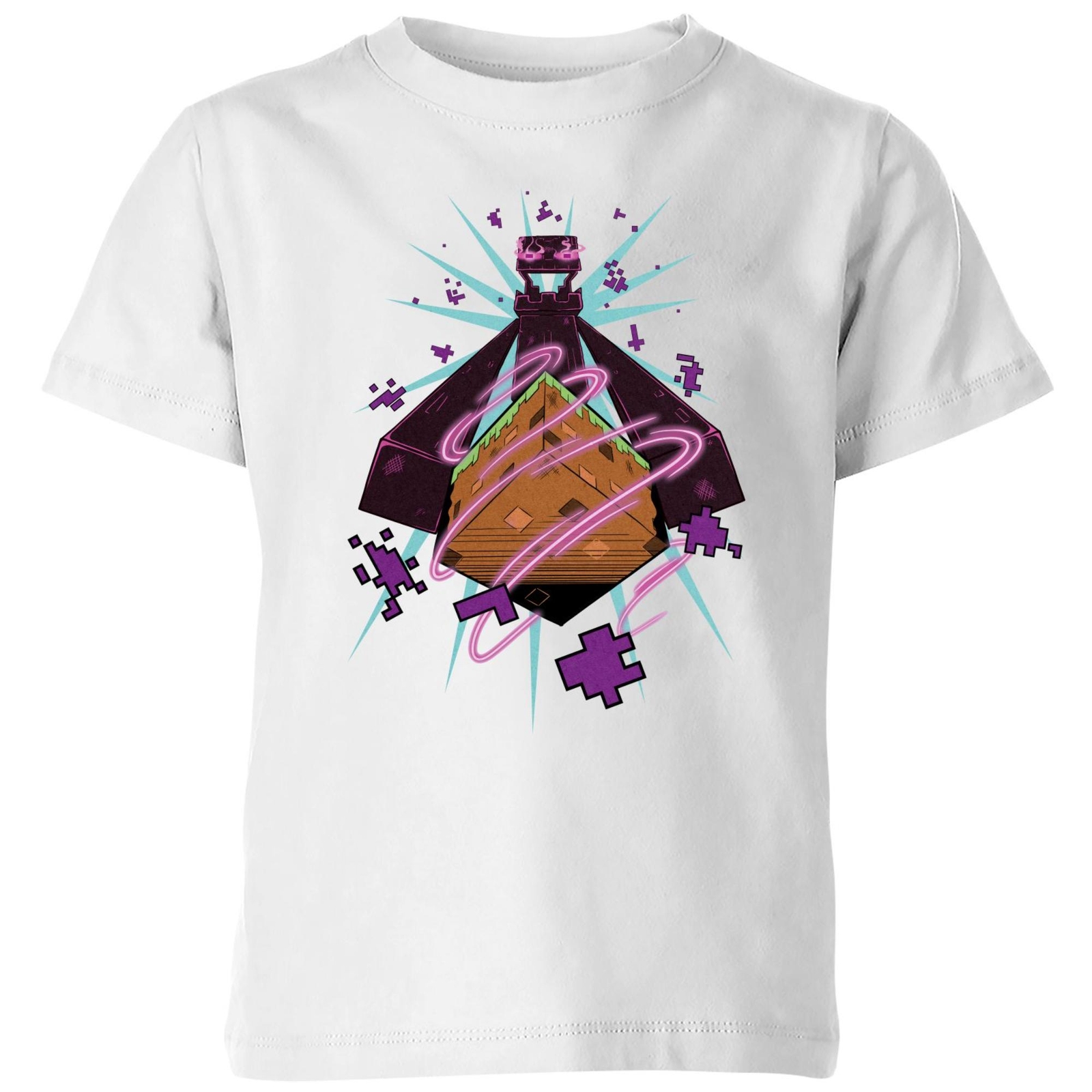 Minecraft Figure Kids' T-Shirt - White - 5-6 ans