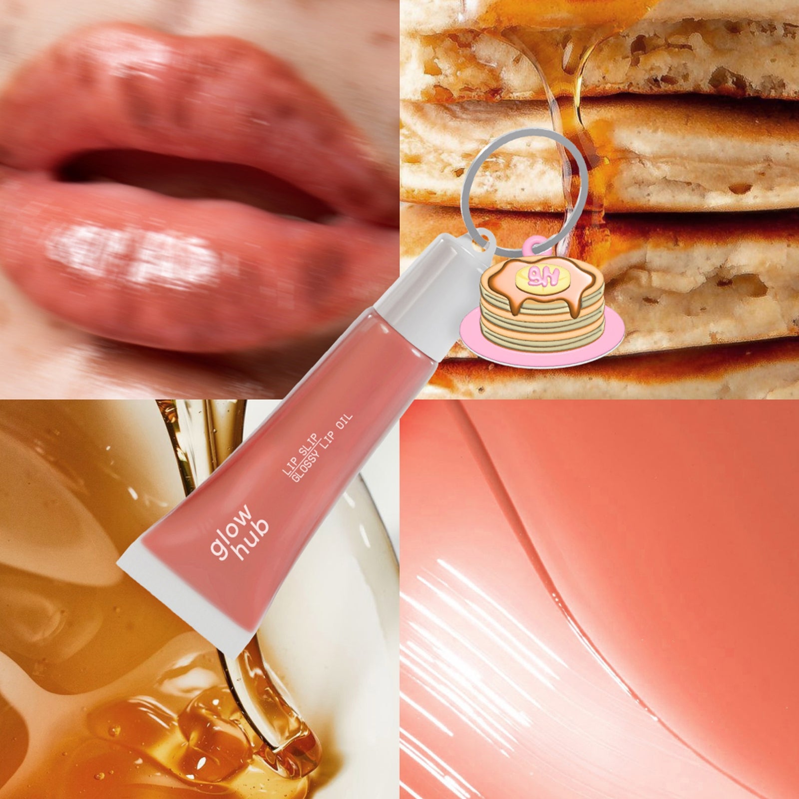 Glow Hub Lip Slip Glossy Lip Oil 12ml (Various Shades) - Pancake Stack 3