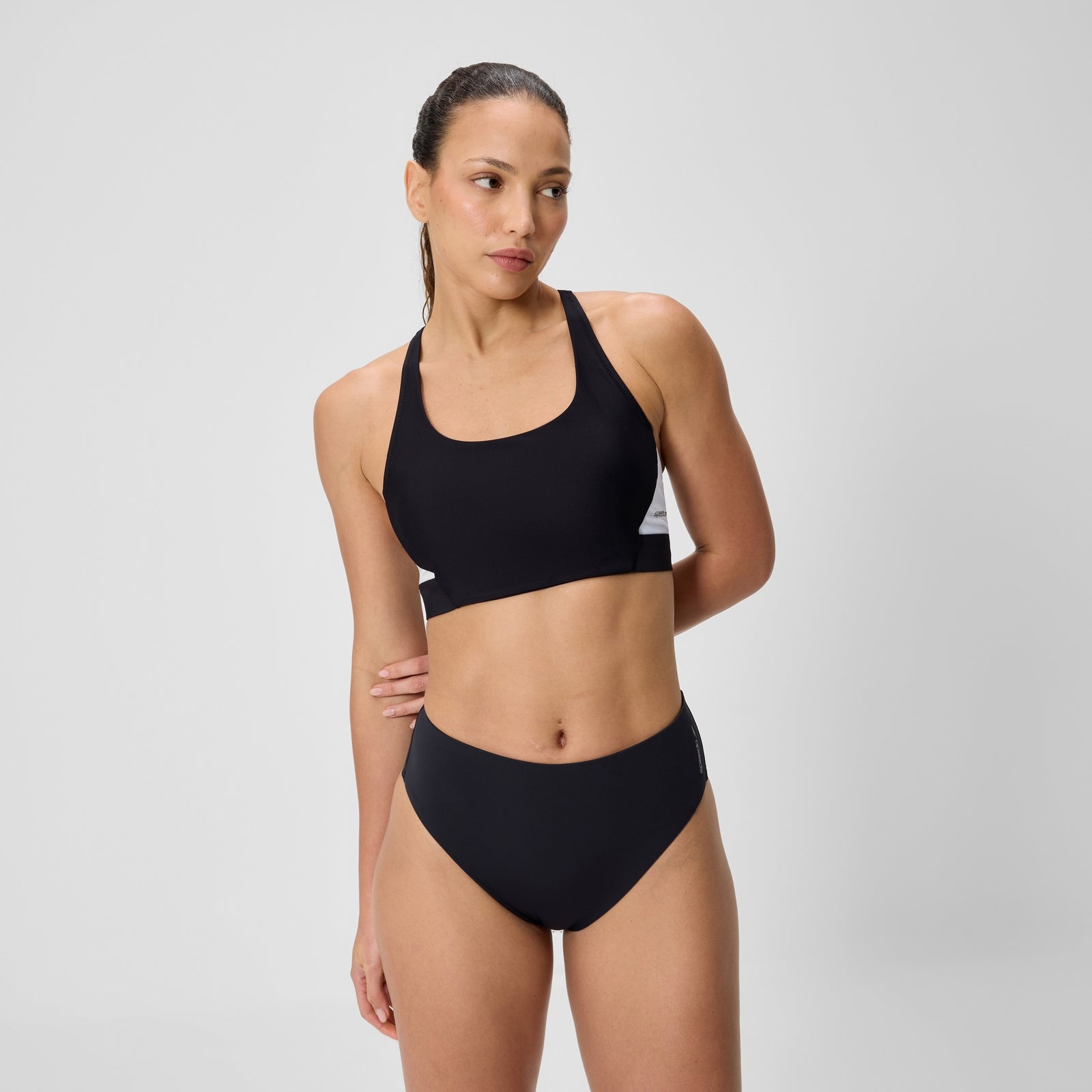 Haut de bikini Femme Colourblock noir/blanc