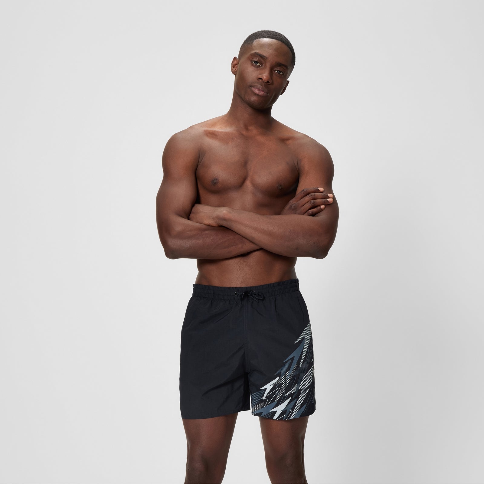 Speedo Herren Medley Badeshorts 40 cm Mit Logo Grau/Schwarz