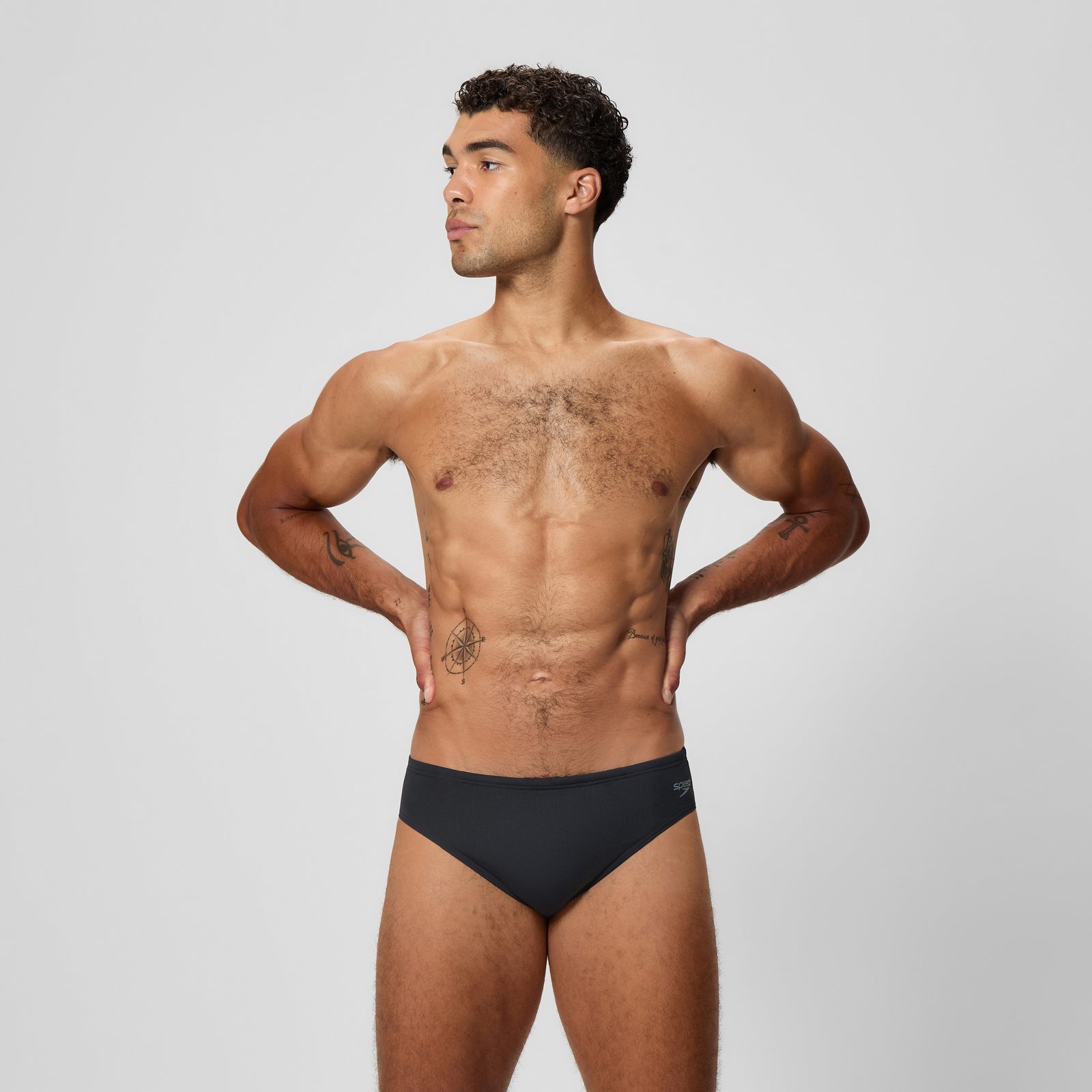 Herren Hyperboom Badehose Schwarz/Grau