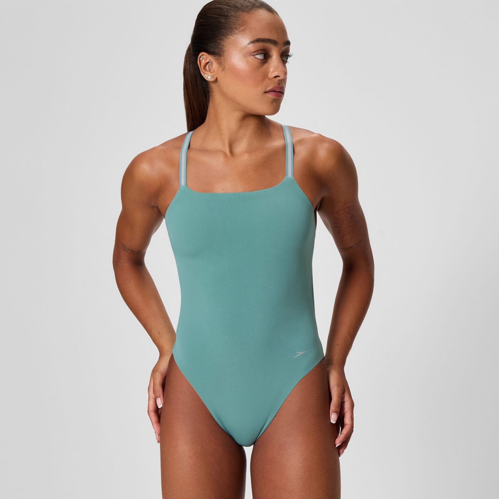 Women's V Class Active Back Swimsuit Storm Green