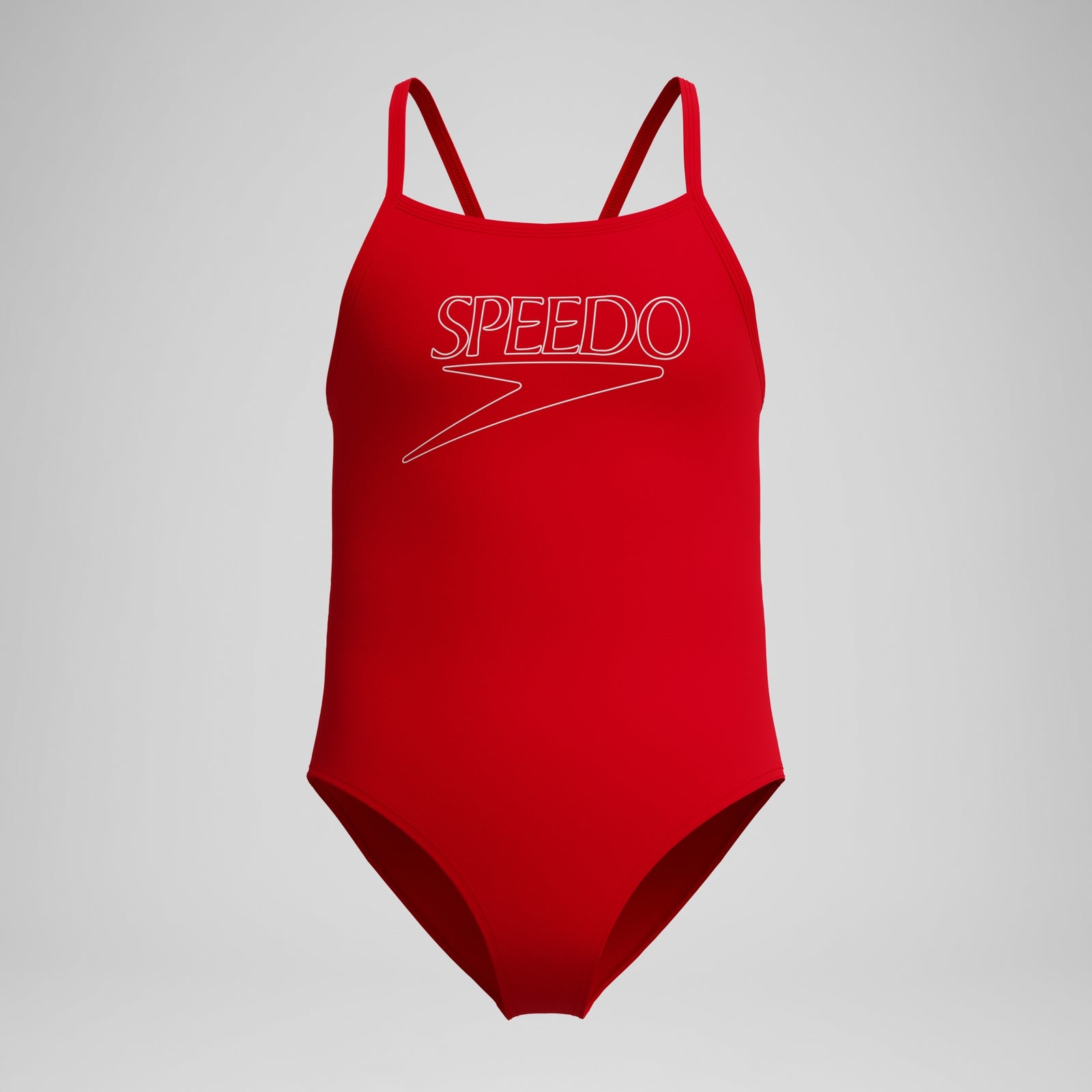 Mädchen Endurance+ Badeanzug mit Logo und dünnen Trägern Rot