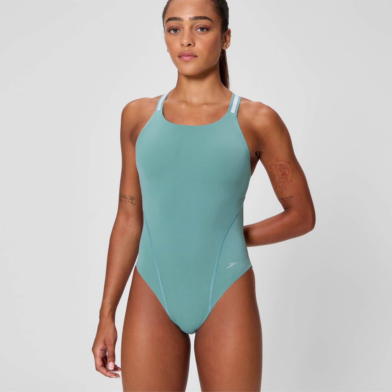 Women's V Class Performance Back Swimsuit Storm Green