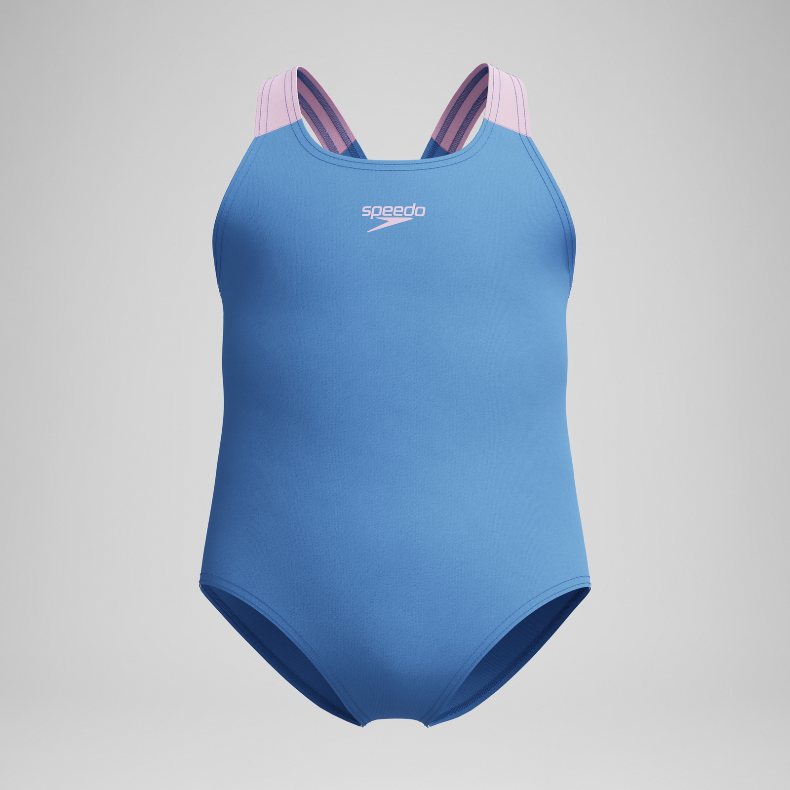 Infant Girls Medalist Solid Swimsuit Blue