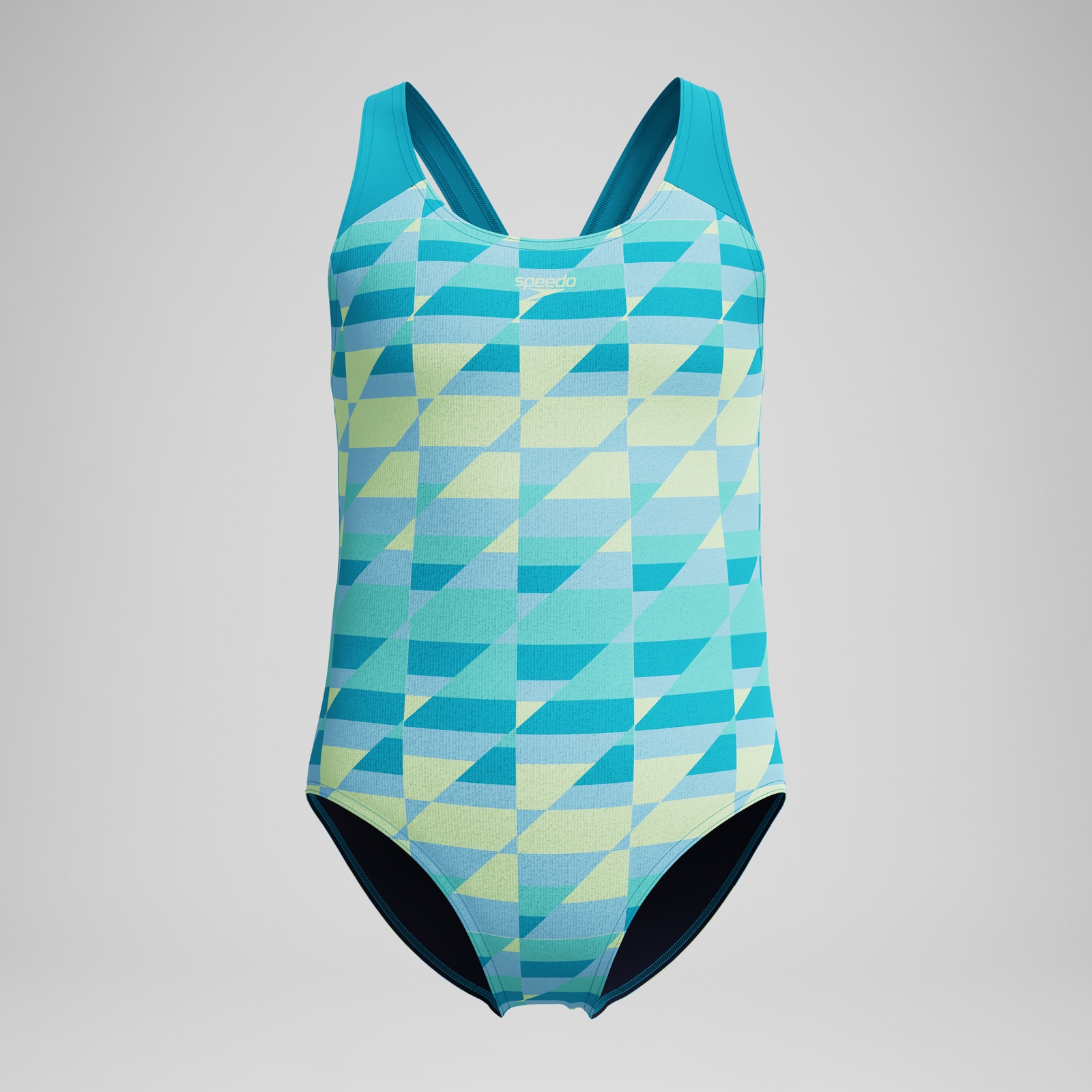Girls Printed Splashback Swimsuit Blue