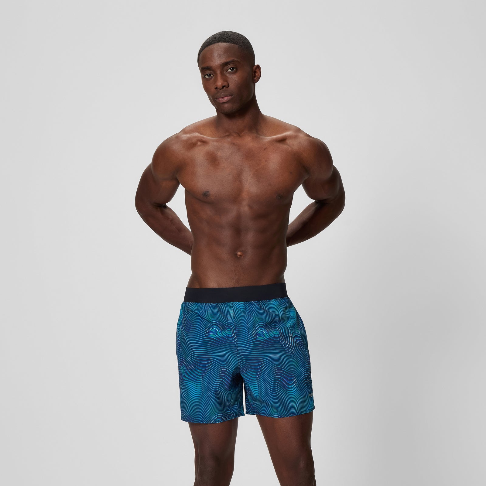 Speedo Men's Lookout Printed 16" Swim Shorts Black/Navy - 2XL - Black