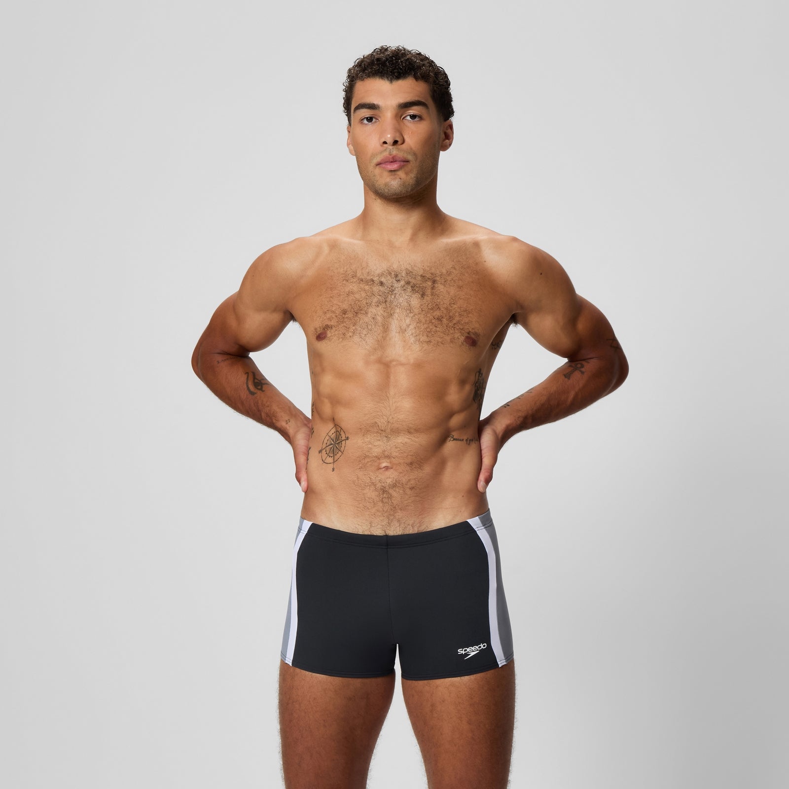 Speedo Herren Aquashorts Mit Passe Grau/Schwarz