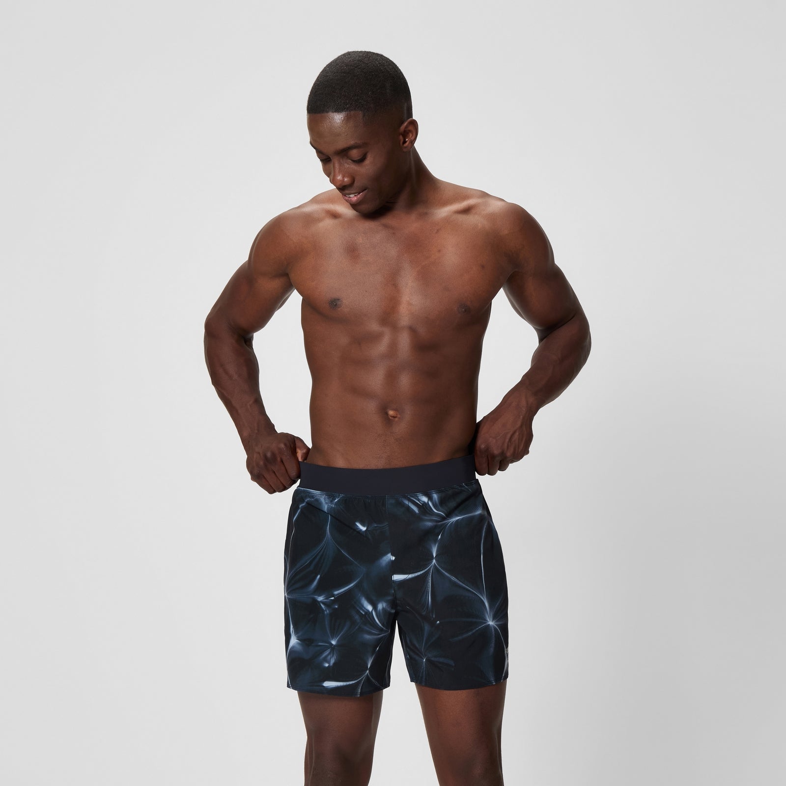 Men's Lookout Printed 16" Swim Shorts Black/Grey