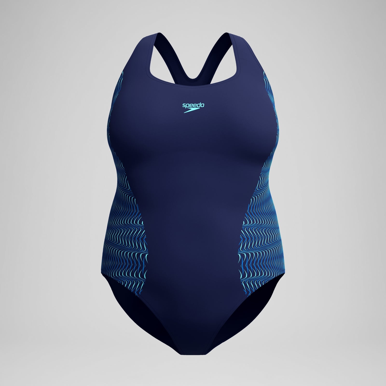 Speedo Damen Medalist Placement Badeanzug In Übergröße Marineblau/Blau