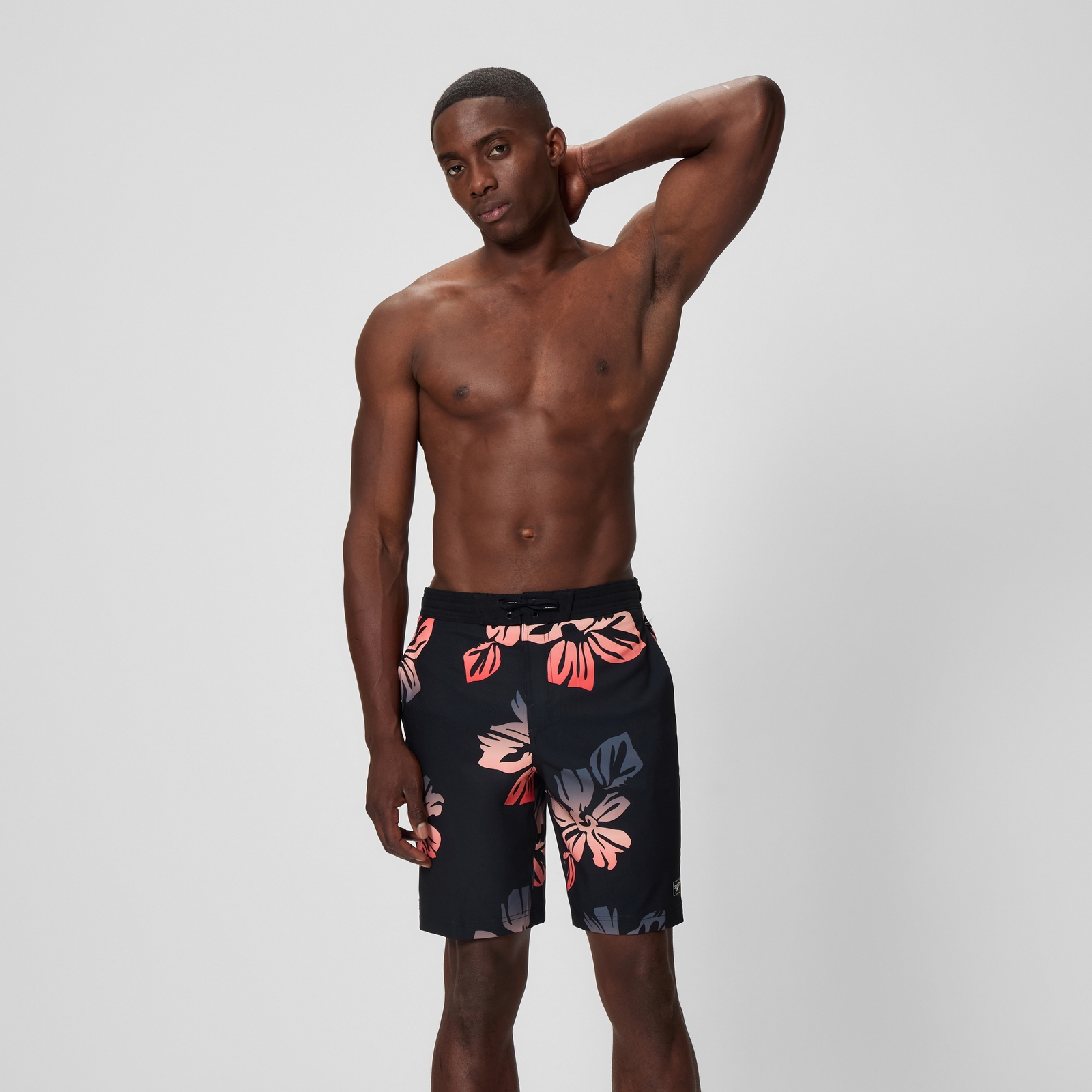 Men's Bondi Printed 20" Boardshorts Black/Peach