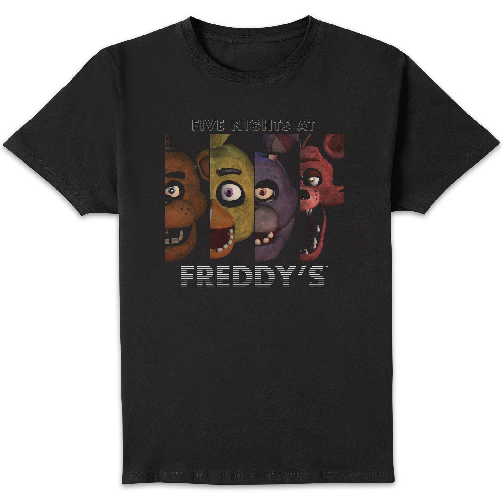 Five Nights at Freddy's Panel X4 Character Unisexe T-shirt - Noir