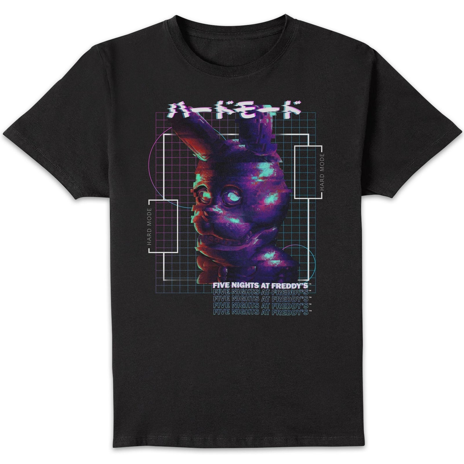 Five Nights at Freddy's Hard Mode Bonnie Glitch Unisexe T-shirt - Noir