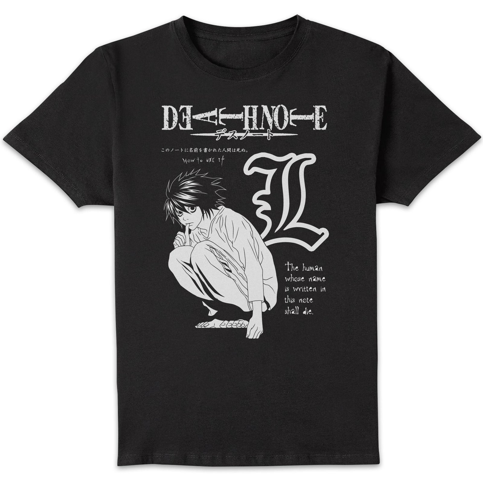 Death Note Mono Drawing Unisexe T-shirt - Noir