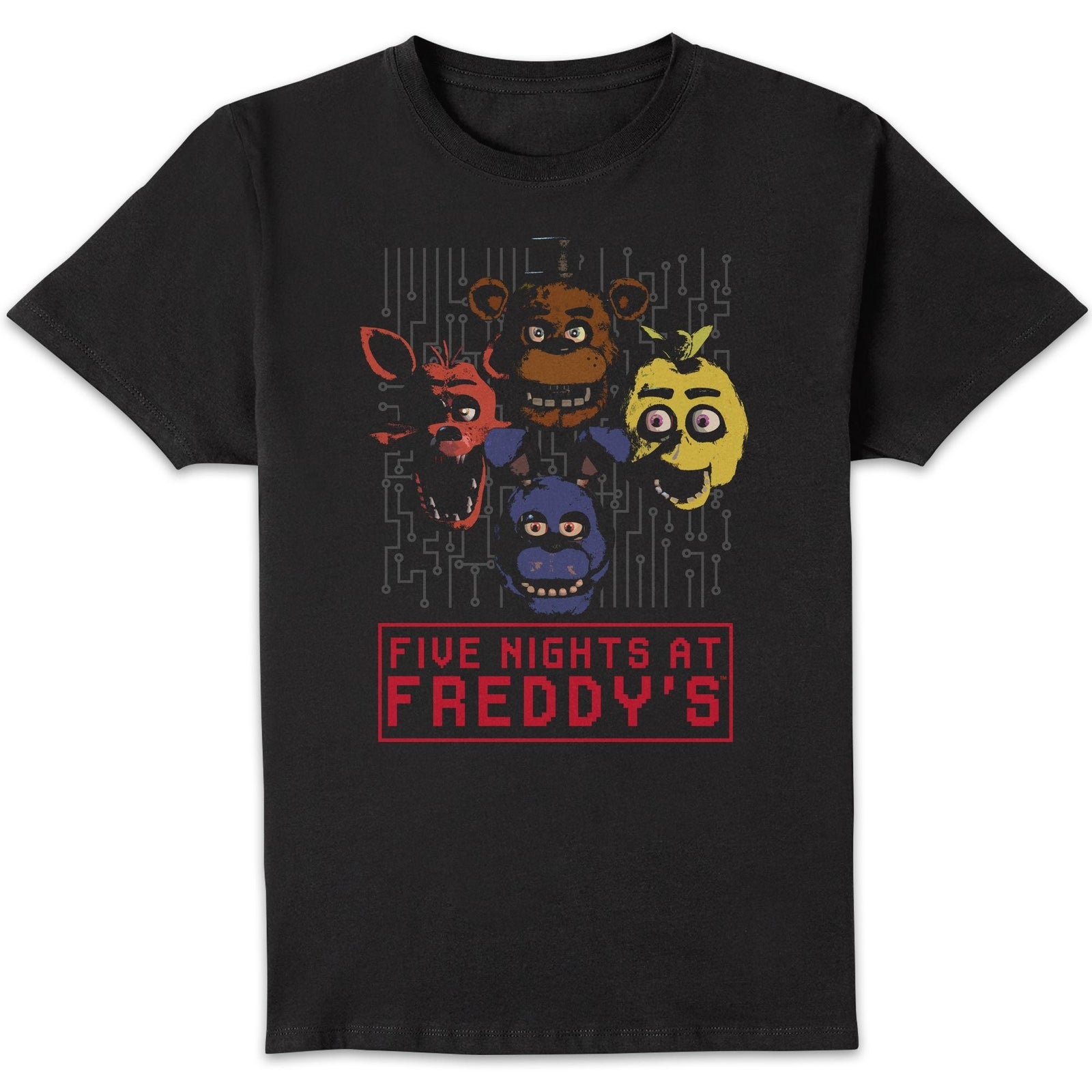 Five Nights at Freddy's 4 Heads Unisex T-Shirt - Black - M