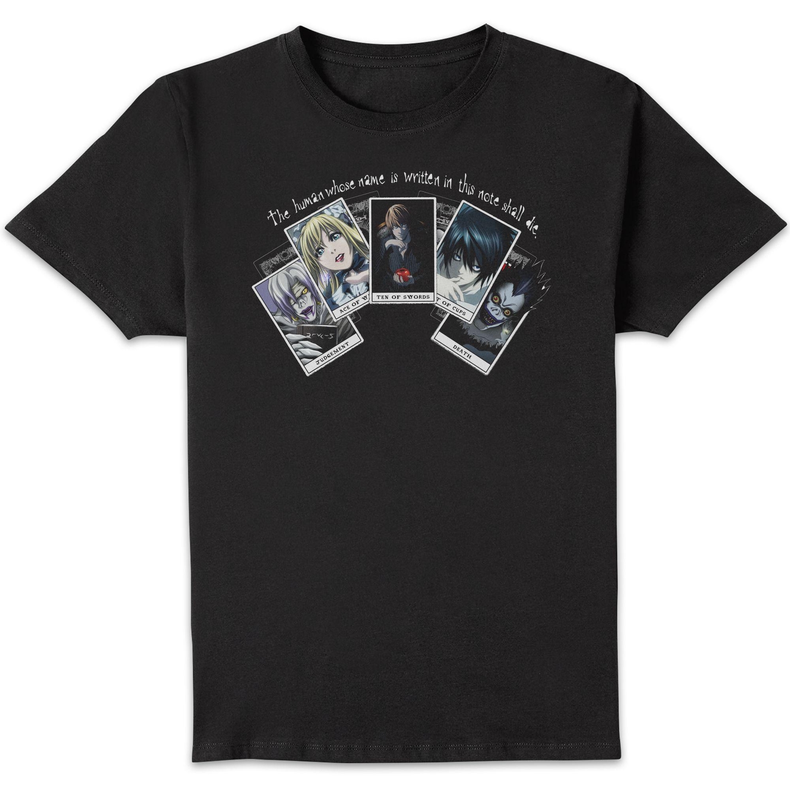 Death Note Playing Cards Unisex T-Shirt - Black - 3XL