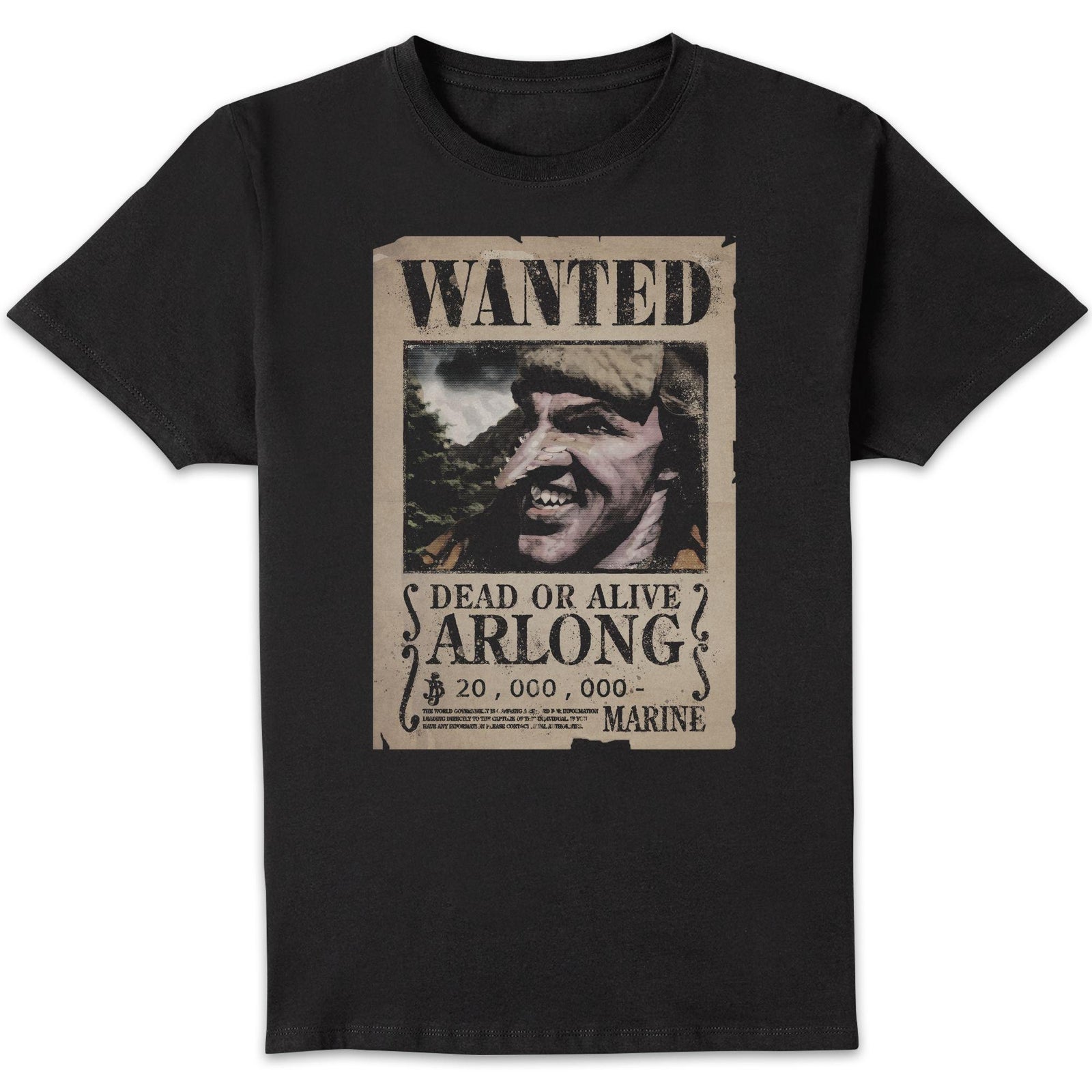 One Piece Arlong Wanted Poster Unisex T-Shirt - Black - 3XL