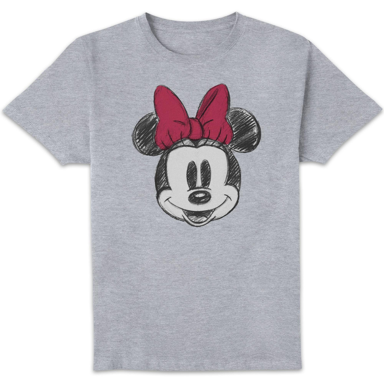 Disney Minnie Face Sketch Unisex T-Shirt - Grey - XS