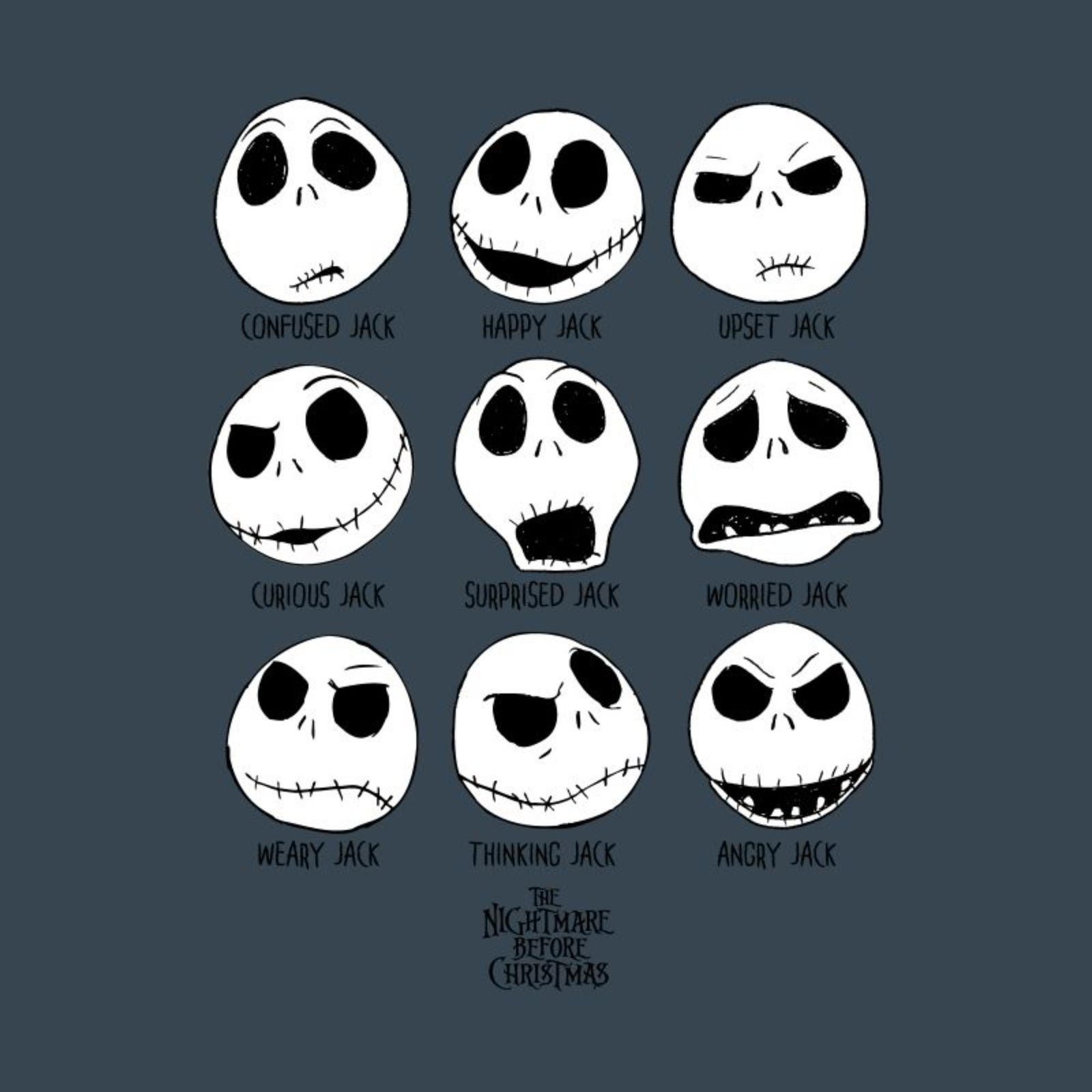 The Nightmare Before Christmas Many Faces Unisexe T-shirt - Anthracite