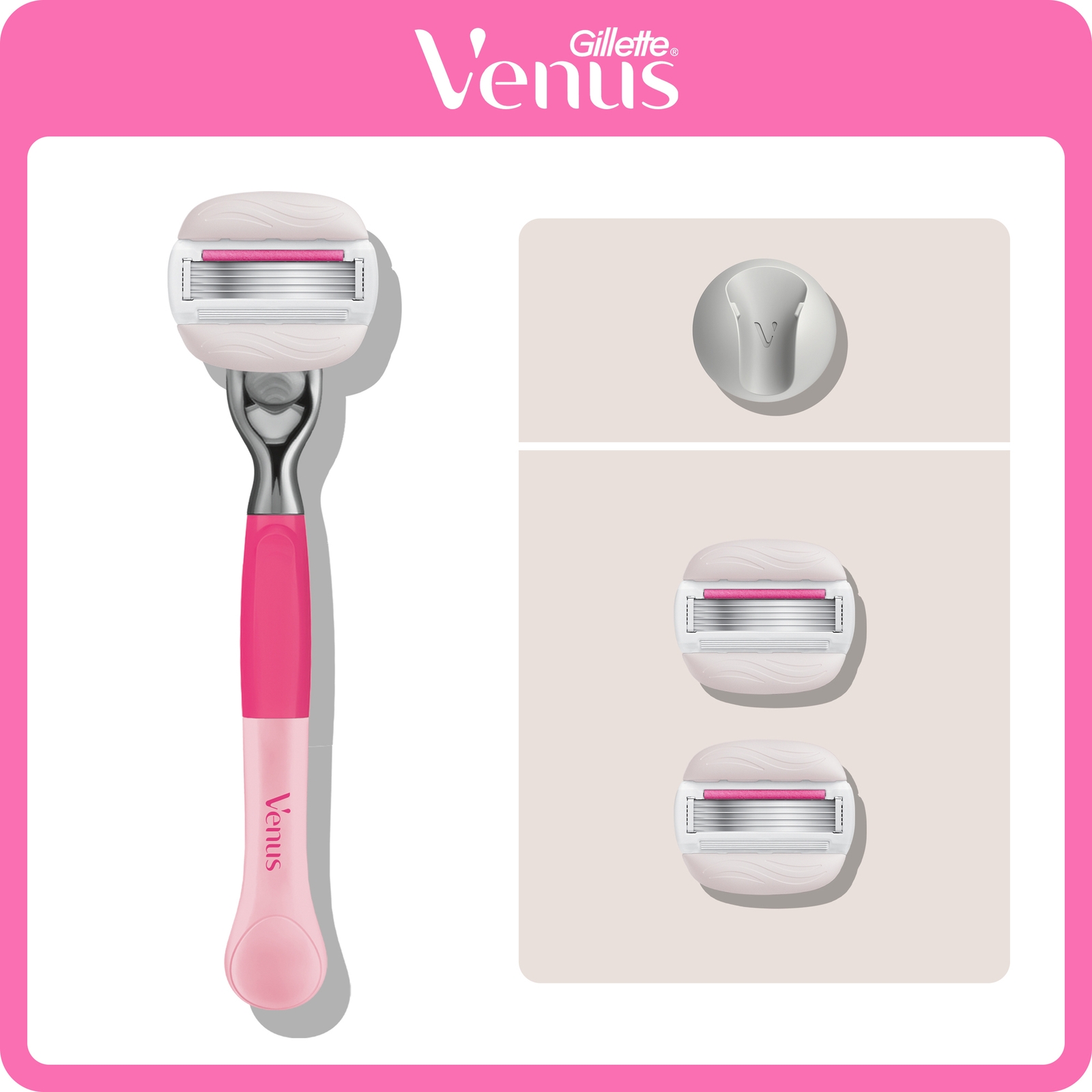 Gillette Venus Pro ComfortGlide Pomegranate Scented Tropical Women's Razor 3 Refills Gillette Venus Pro ComfortGlide Pomegranate Scented Tropical Women's Razor 3 Refills