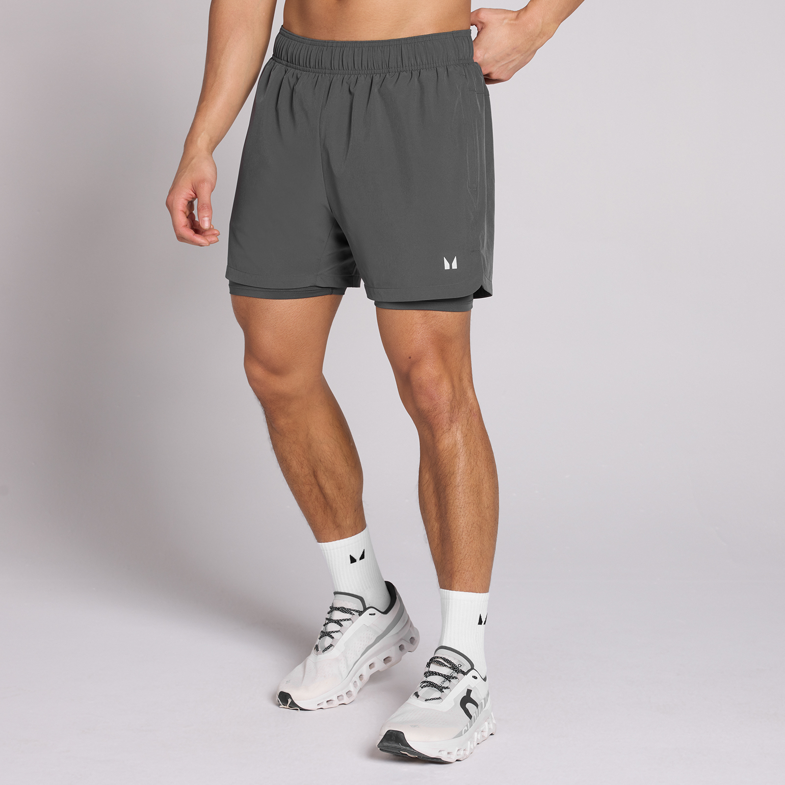 Image of MP Men's 5  2-in-1 Training Shorts - Dark Grey - XS