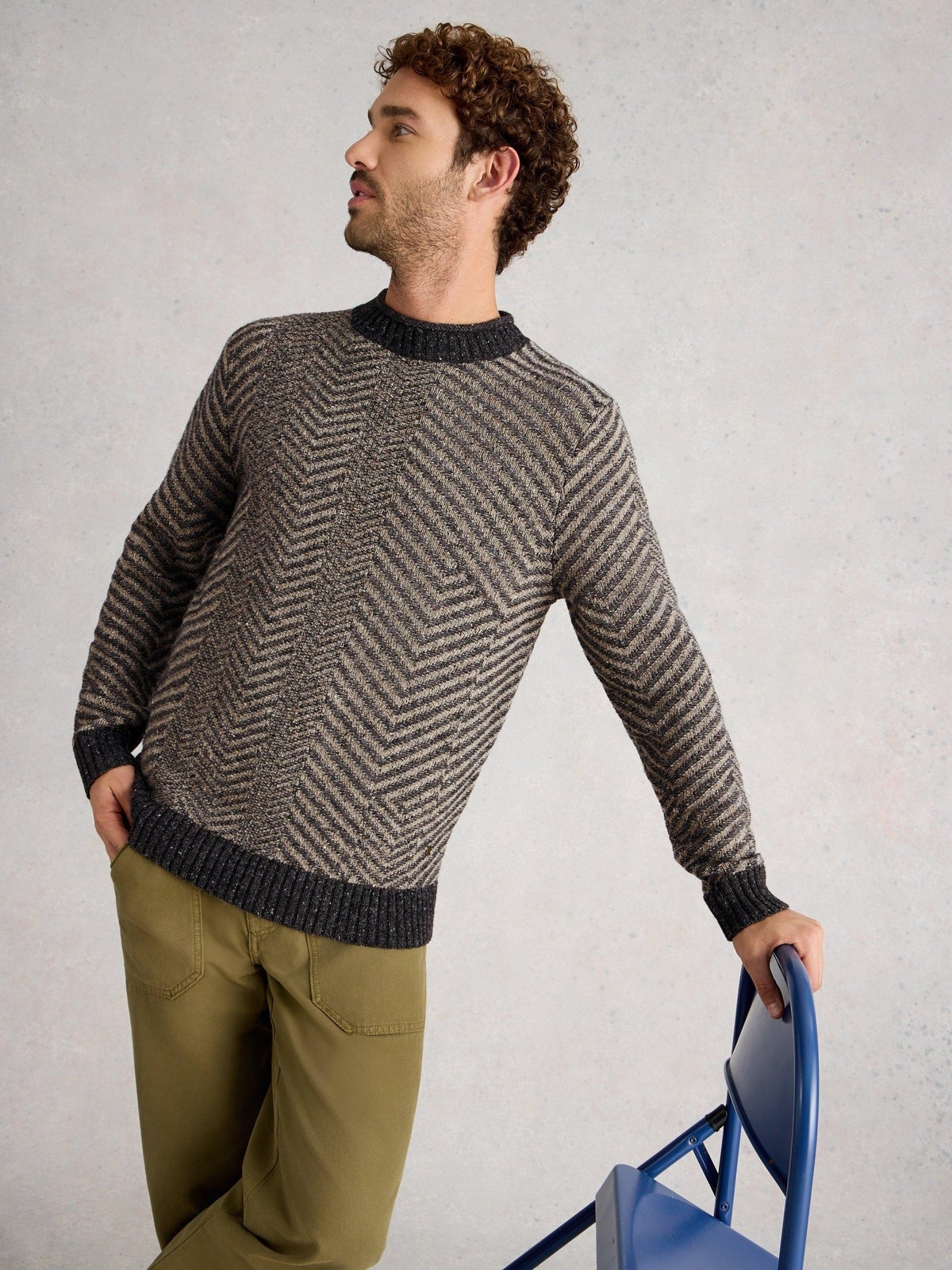 Pullover Jarrow mit Fischgrätmuster - XL