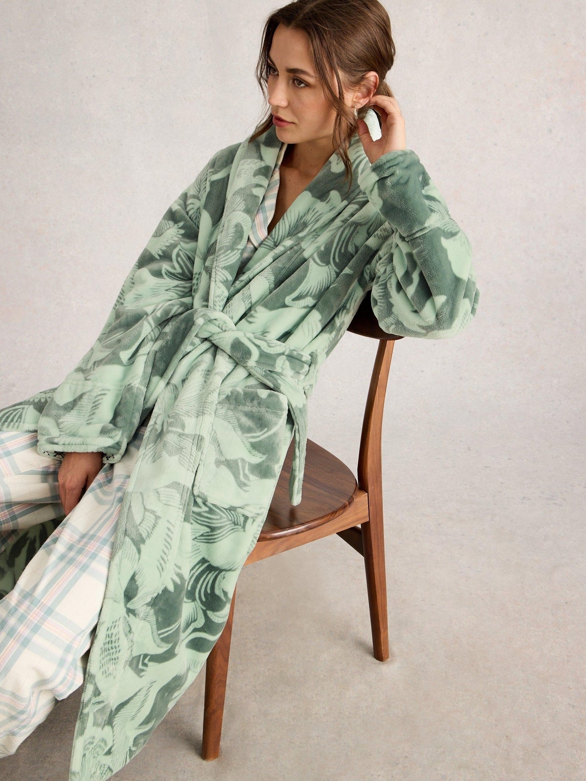 Bademantel Clover mit Print - S