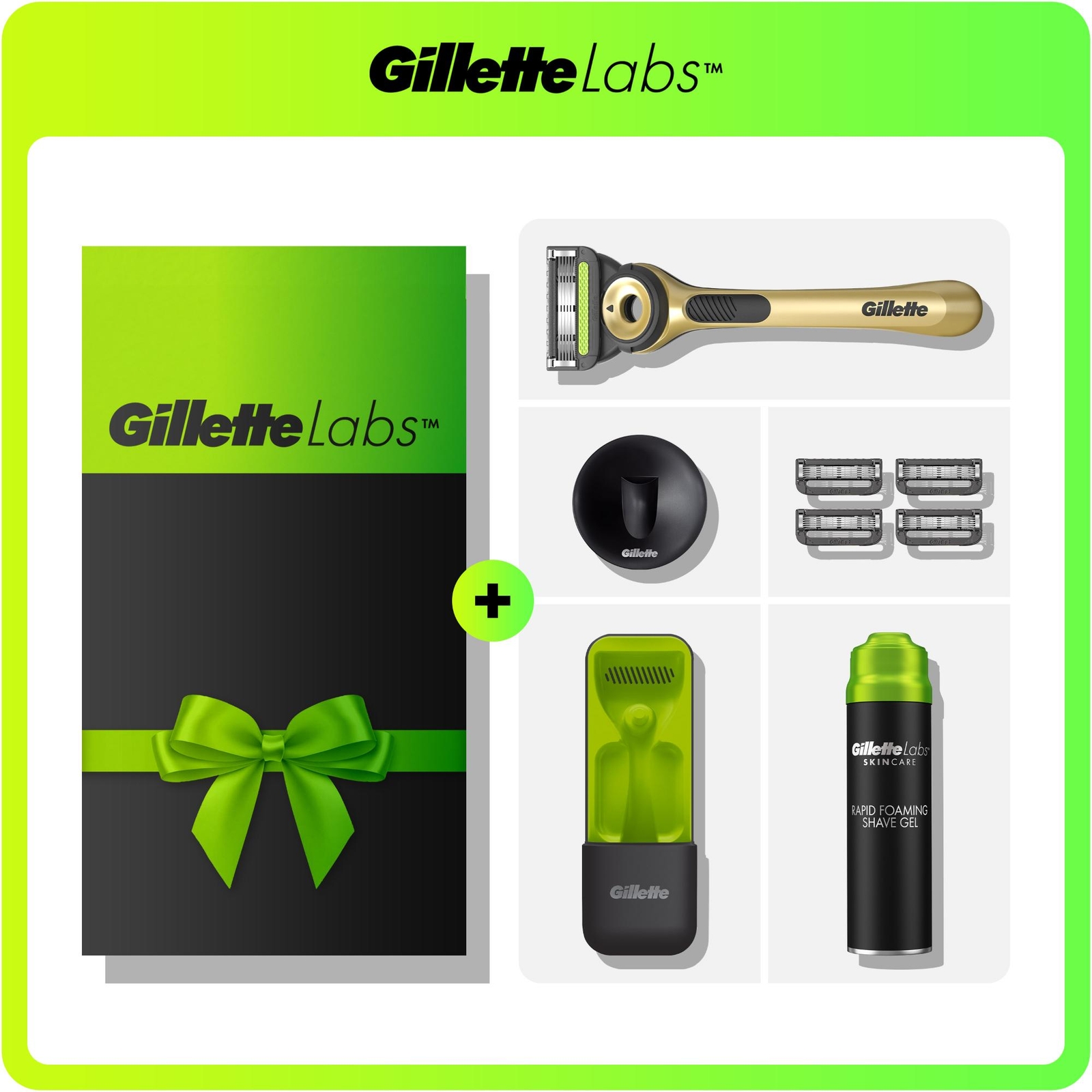 Gillette Labs Champion Gold Razor & Shaving Essentials Starter Gift Set Gillette Labs Champion Gold Razor & Shaving Essentials Starter Gift Set