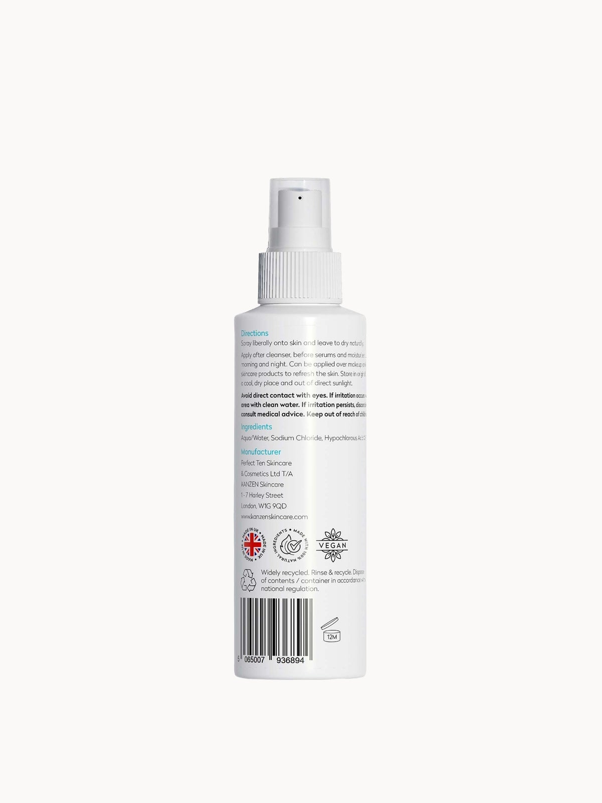 Kanzen Hypochlorous Cleansing Spray 125ml 3