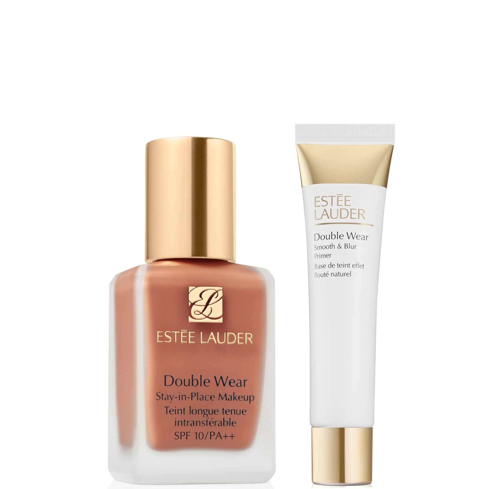 Estee Lauder Double Wear Stay-in-Place Makeup & Double Wear Smooth and Blur Primer Bundle (Various Shades) - 4C2 Auburn