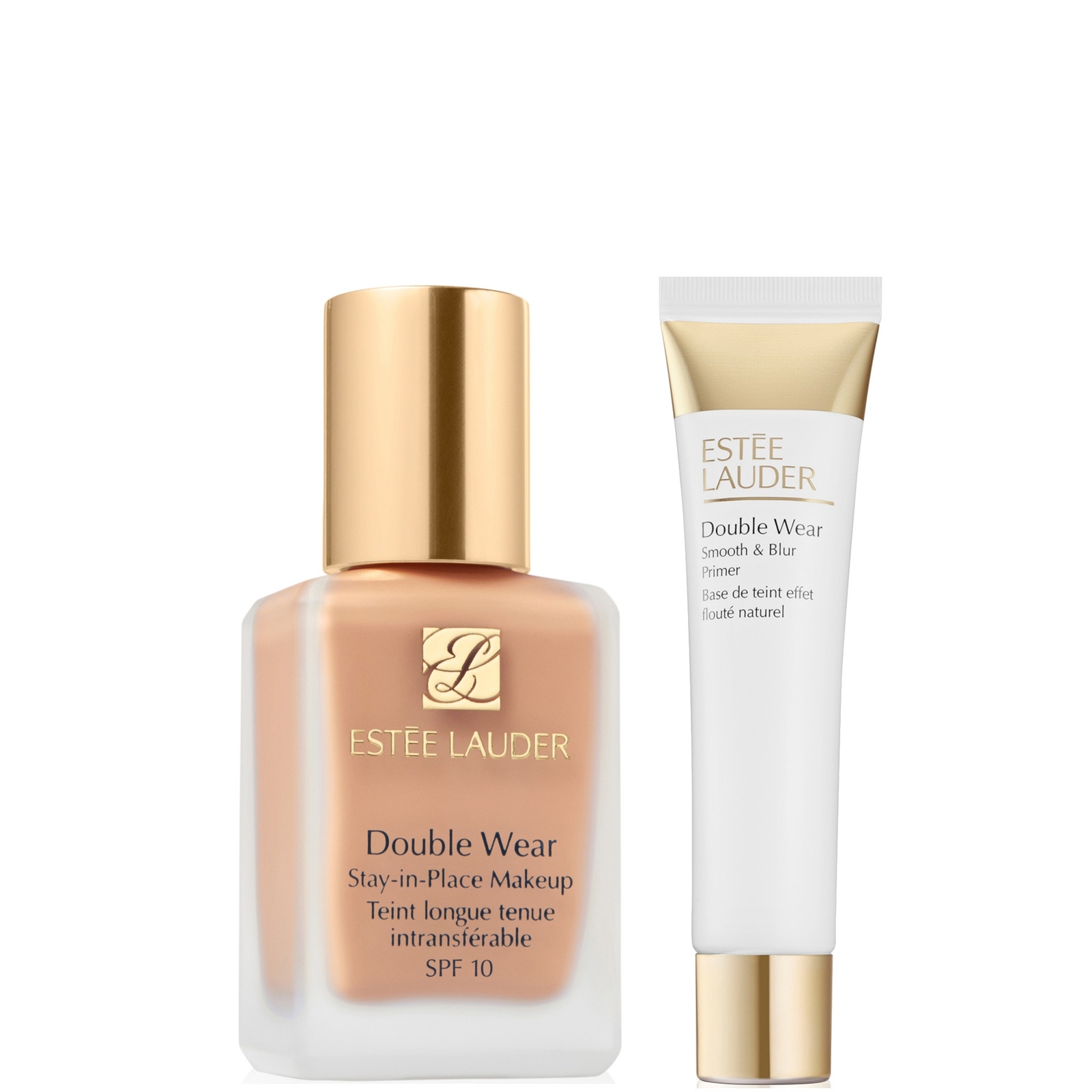 Estee Lauder Double Wear Stay-in-Place Makeup & Double Wear Smooth and Blur Primer Bundle (Various Shades) - 1C1 Cool Bone