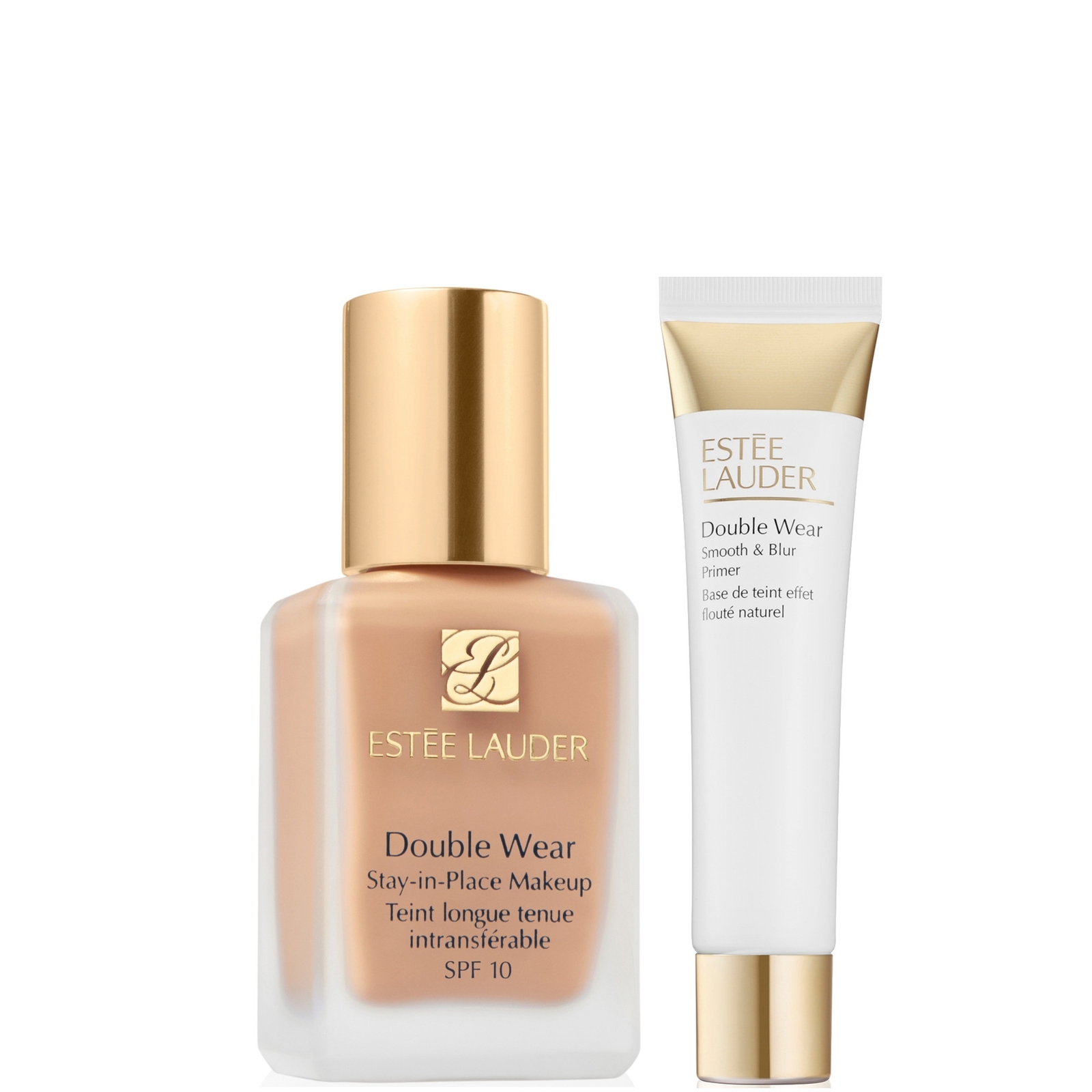 Estee Lauder Double Wear Stay-in-Place Makeup & Double Wear Smooth and Blur Primer Bundle (Various Shades) - 2W2 Rattan