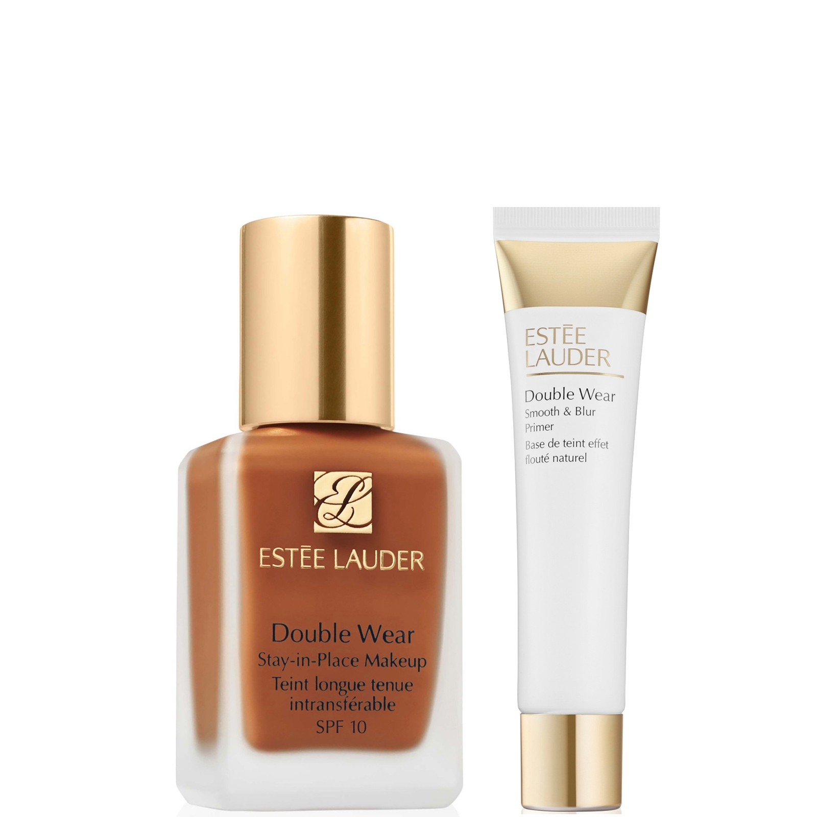 Estee Lauder Double Wear Stay-in-Place Makeup & Double Wear Smooth and Blur Primer Bundle (Various Shades) - 4N3 Maple Sugar