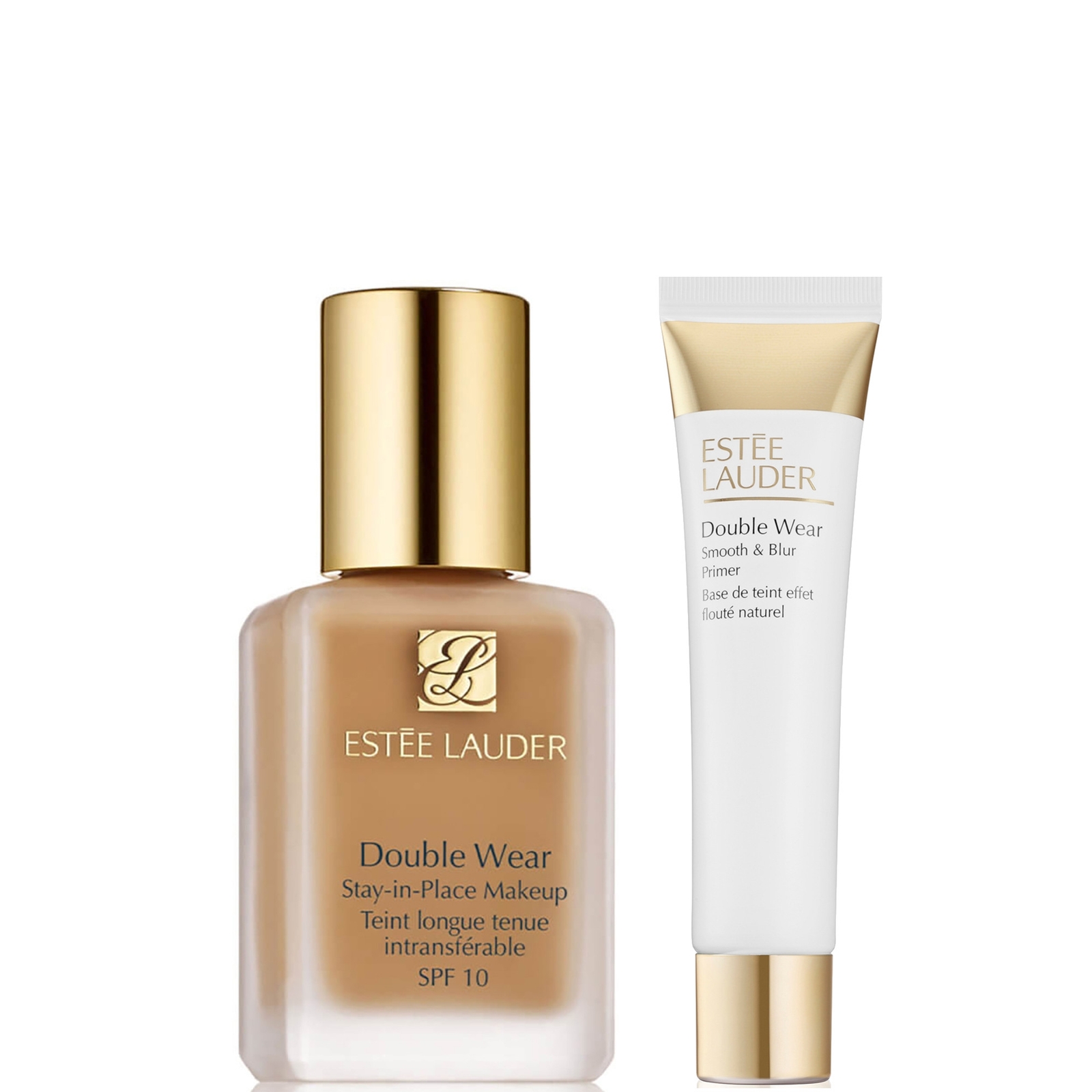 Estee Lauder Double Wear Stay-in-Place Makeup & Double Wear Smooth and Blur Primer Bundle (Various Shades) - 3C1 Dusk
