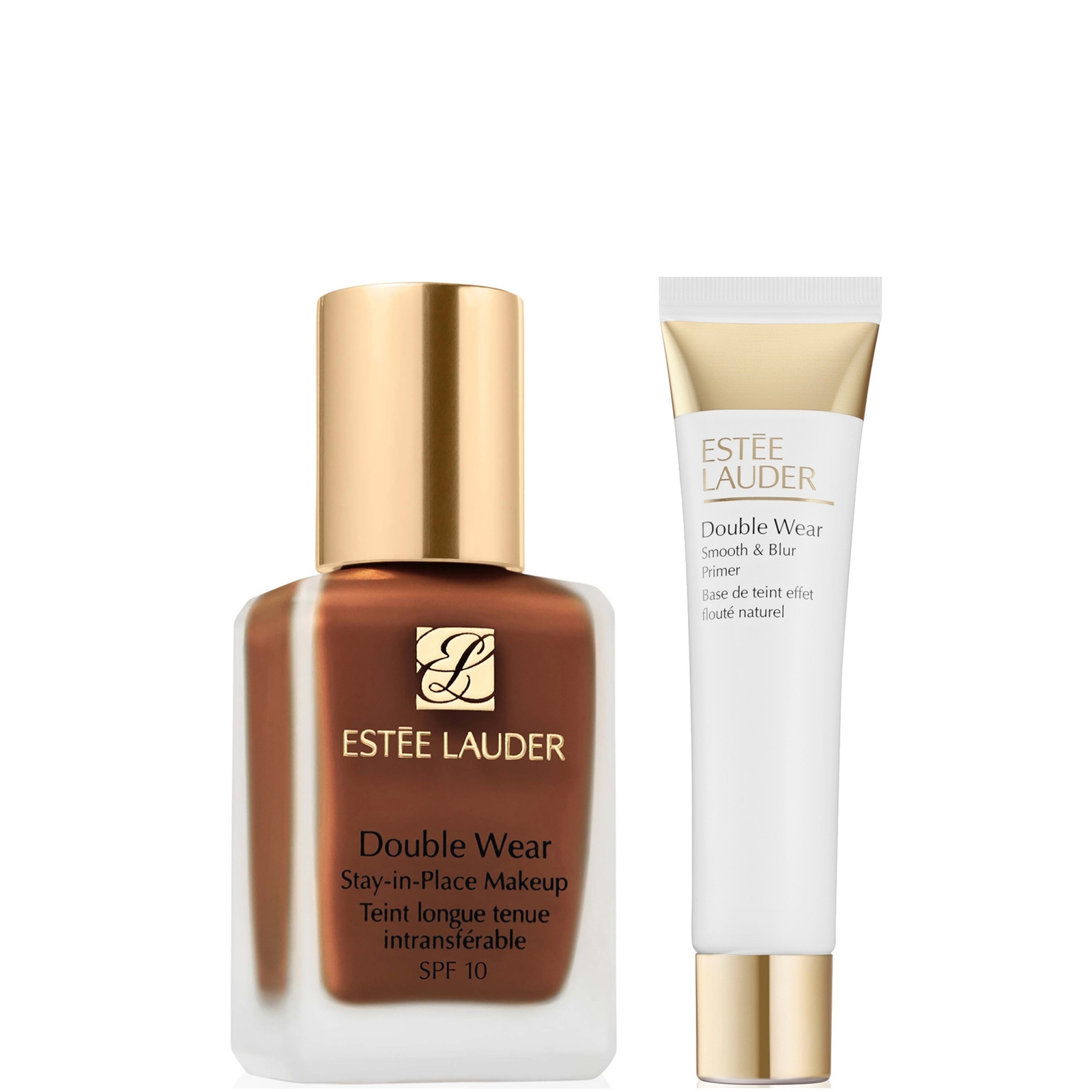 Estee Lauder Double Wear Stay-in-Place Makeup & Double Wear Smooth and Blur Primer Bundle (Various Shades) - 6N1 Mocha