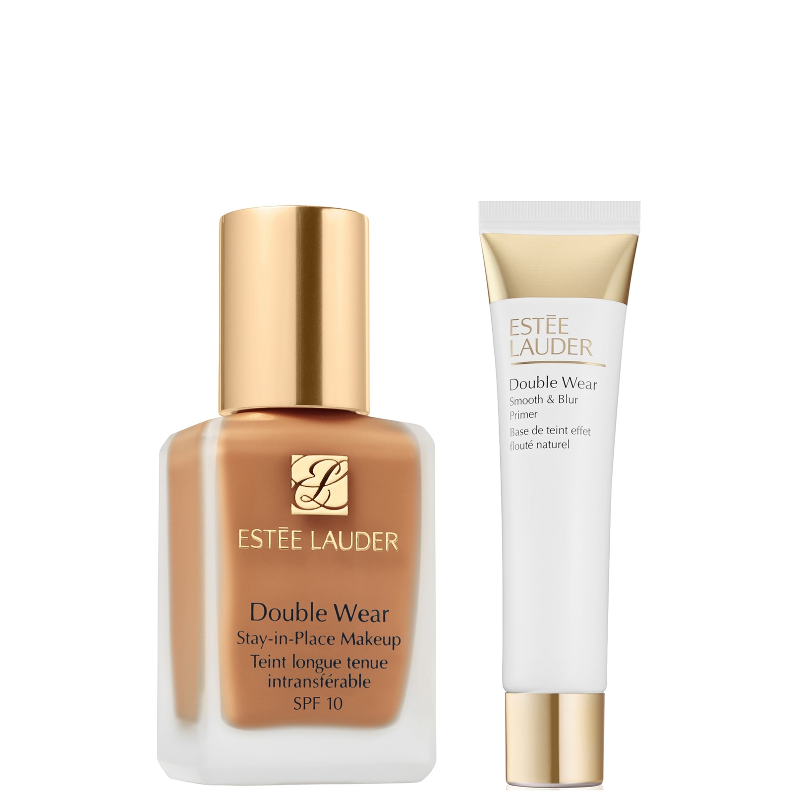 Estee Lauder Double Wear Stay-in-Place Makeup & Double Wear Smooth and Blur Primer Bundle (Various Shades) - 3N1 Ivory Beige