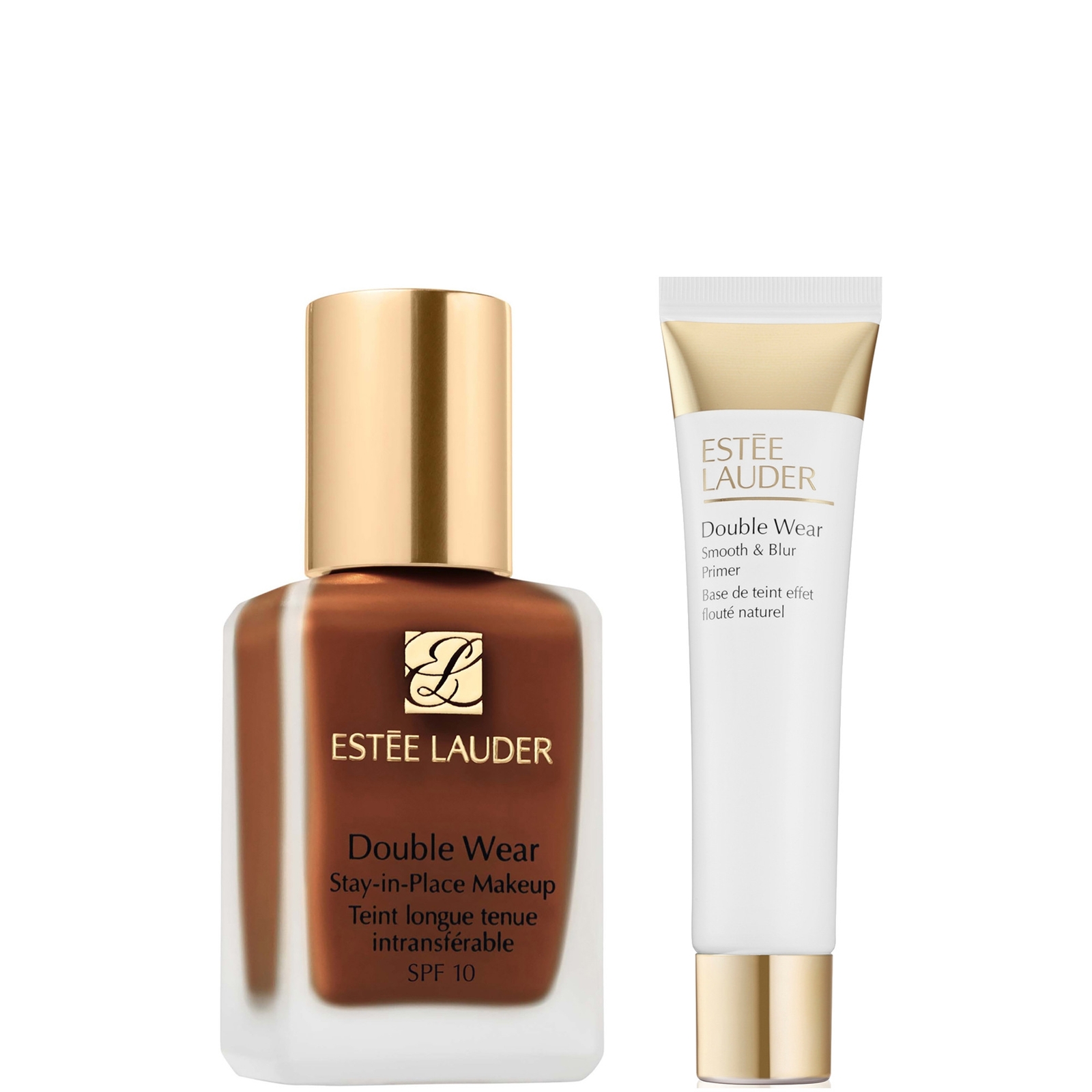 Estee Lauder Double Wear Stay-in-Place Makeup & Double Wear Smooth and Blur Primer Bundle (Various Shades) - 6W2 Nutmeg