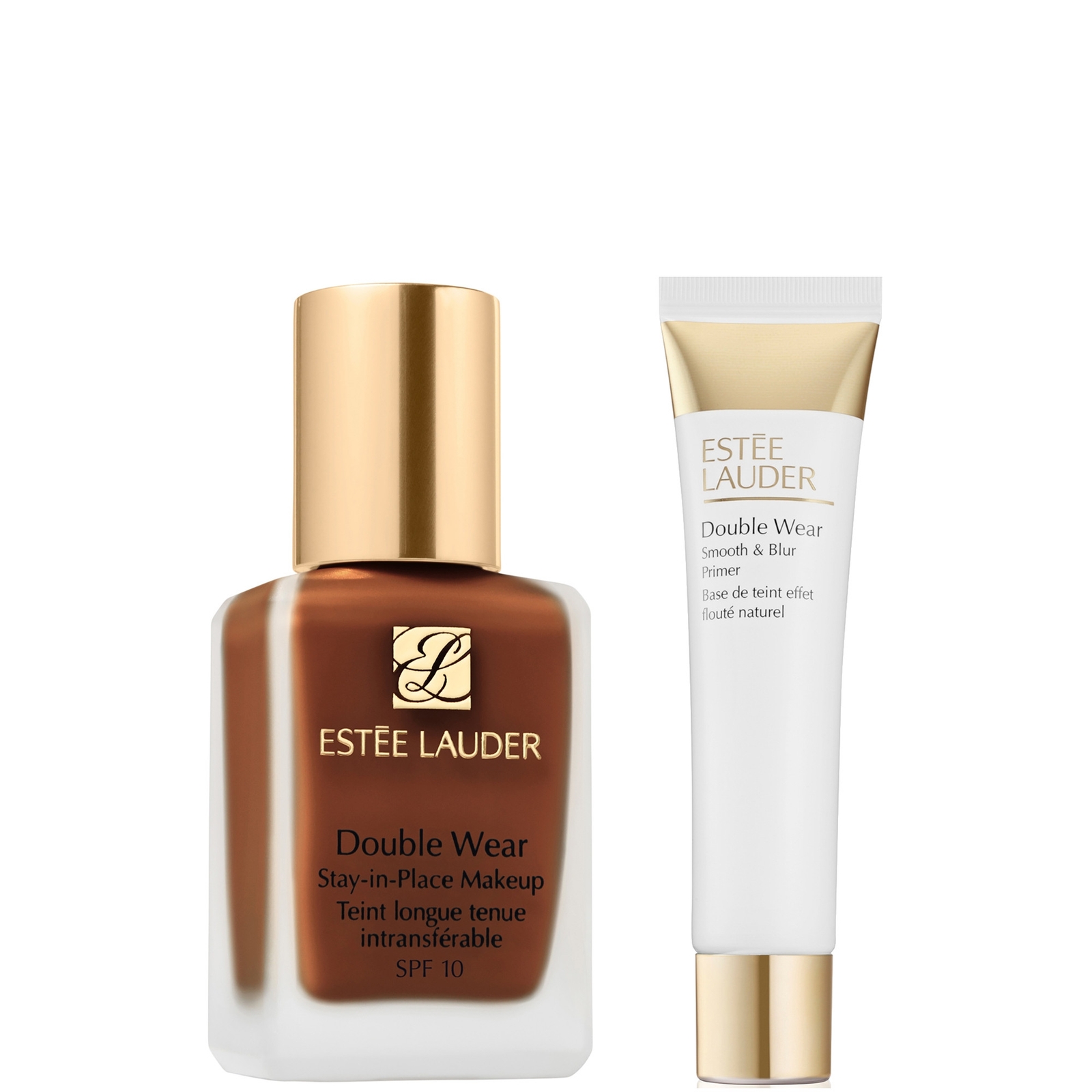 Estee Lauder Double Wear Stay-in-Place Makeup & Double Wear Smooth and Blur Primer Bundle (Various Shades) - 2C1 Pure Beige