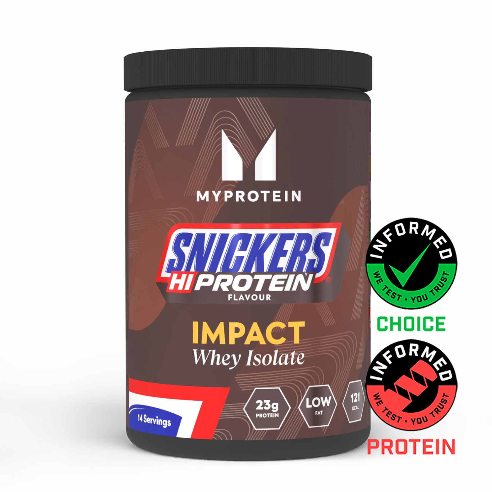 Myprotein UK MyProtein Impact Whey Isolate Powder - 500G - 14servings - Snickers Original