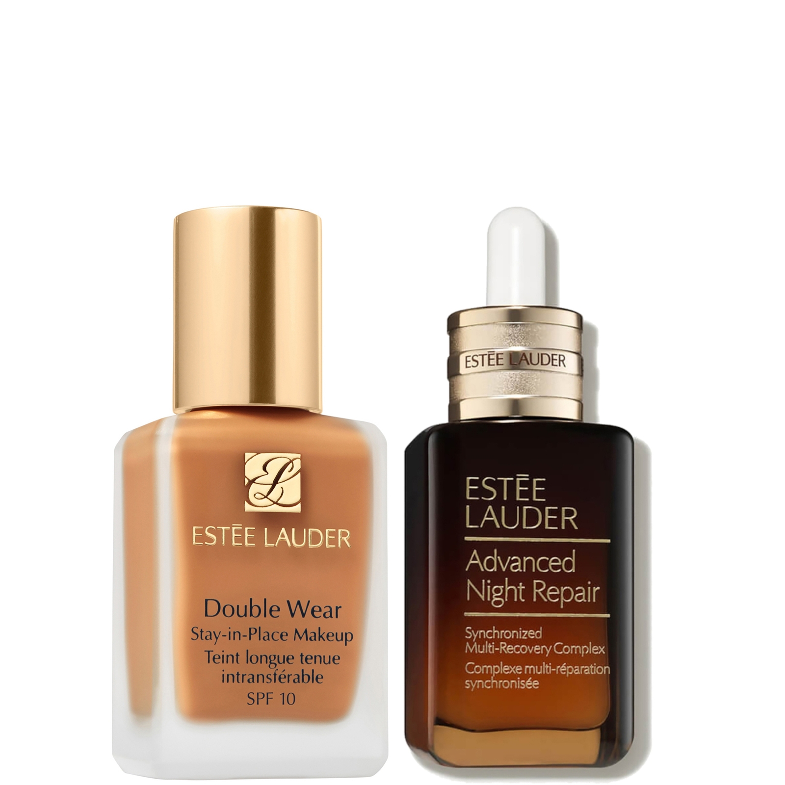 Estee Luader Double Wear Stay-in-Place Makeup & Advanced Night Repair Serum Bundle (Various Shades) - 1C0 Shell