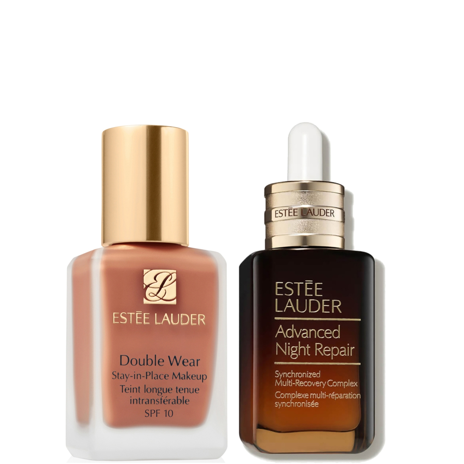 Estee Luader Double Wear Stay-in-Place Makeup & Advanced Night Repair Serum Bundle (Various Shades) - 1N1 Ivory Nude