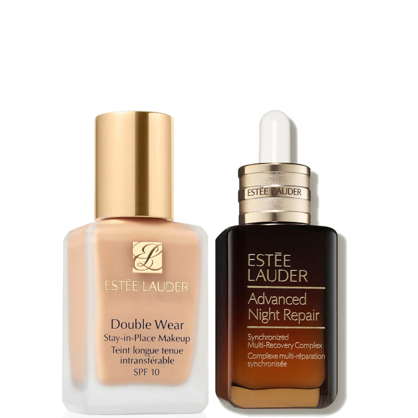 Estee Luader Double Wear Stay-in-Place Makeup & Advanced Night Repair Serum Bundle (Various Shades) - 1W0 Warm Porcelain