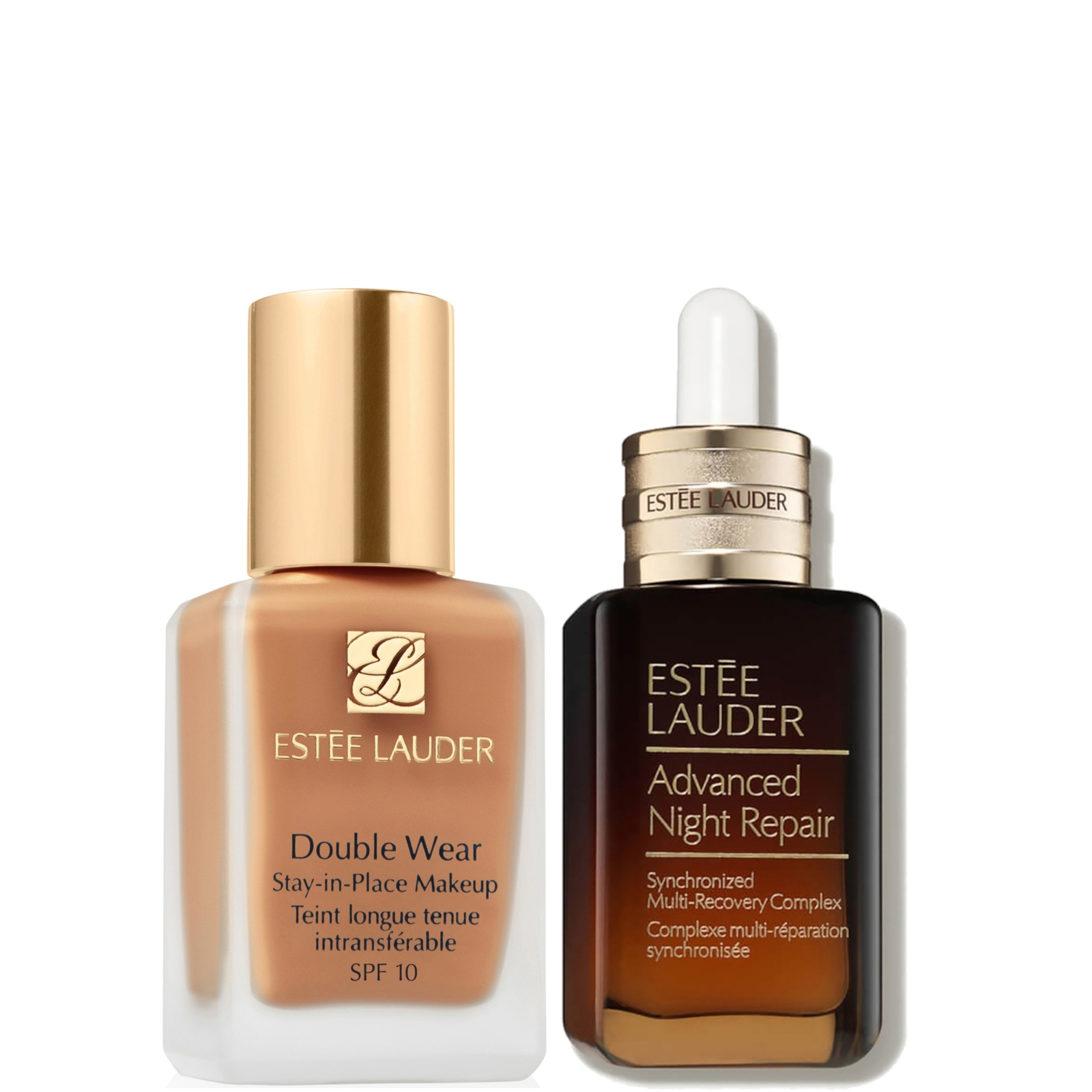 Estee Luader Double Wear Stay-in-Place Makeup & Advanced Night Repair Serum Bundle (Various Shades) - 3W1 Tawny