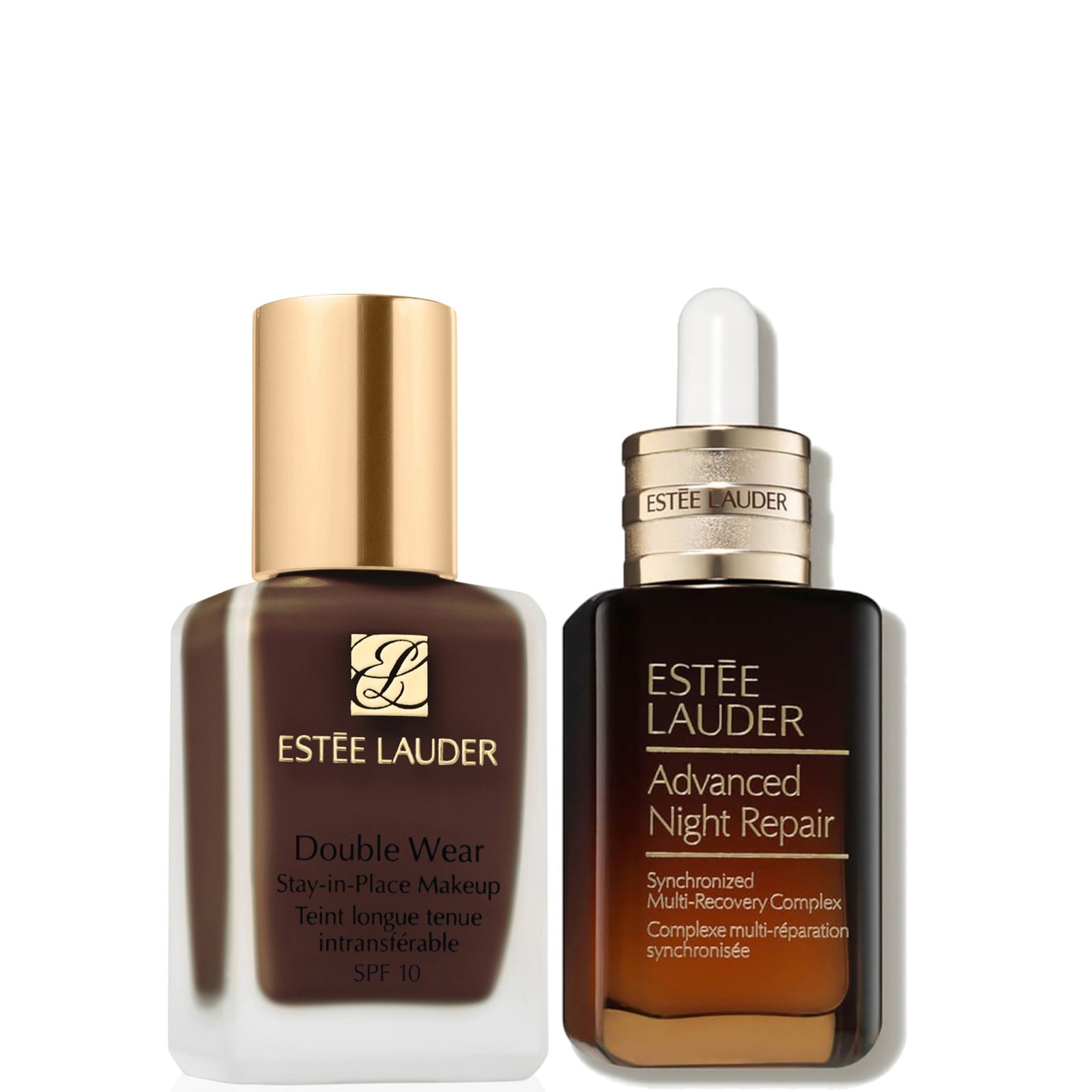Estée Lauder Double Wear Stay-in-place Makeup & Advanced Night Repair Serum Bundle (various Shades) - 9n1 Ebony In Transparent