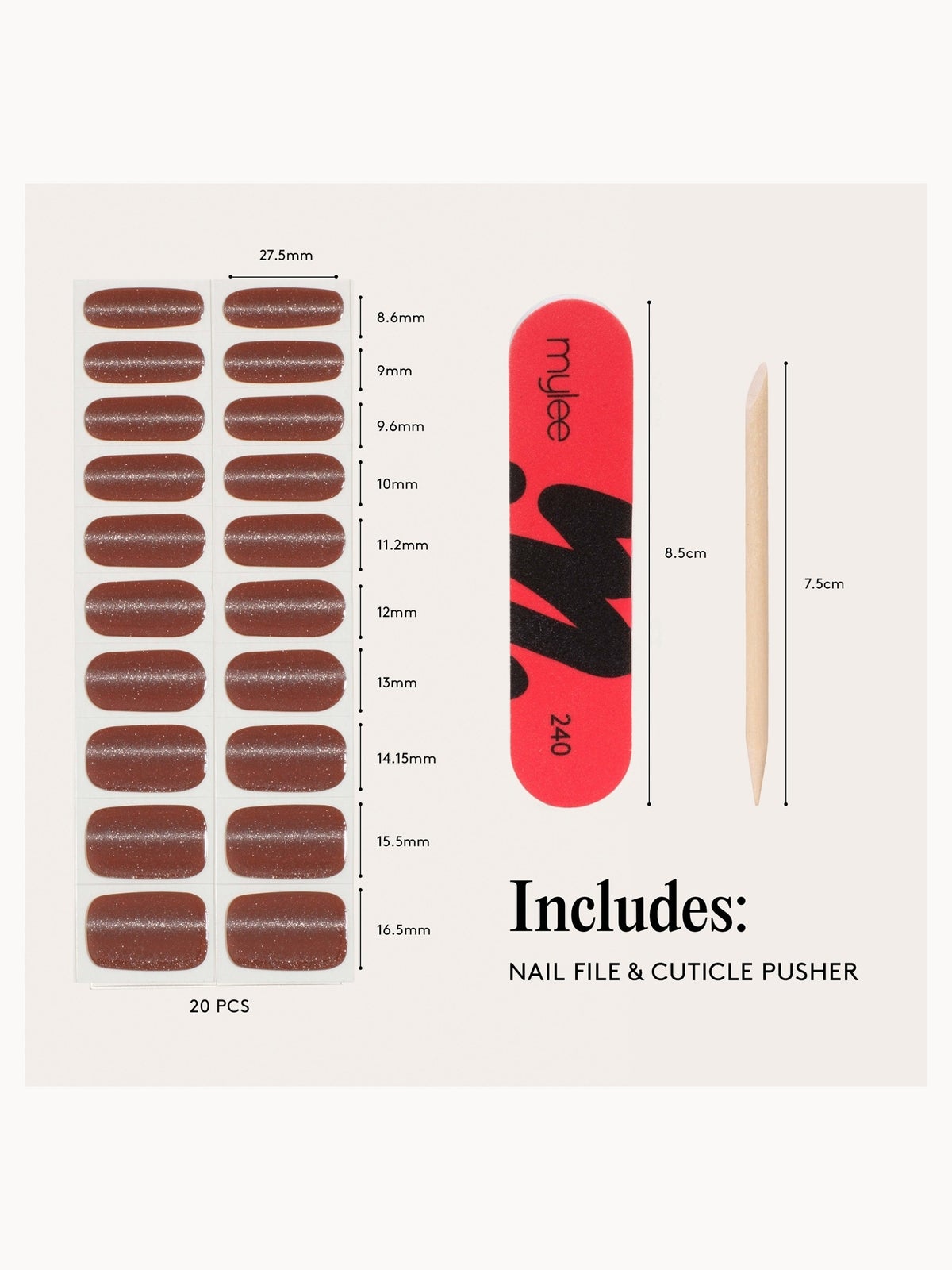 Mylee Gel Nail Wraps - Red Hot Gossip 3